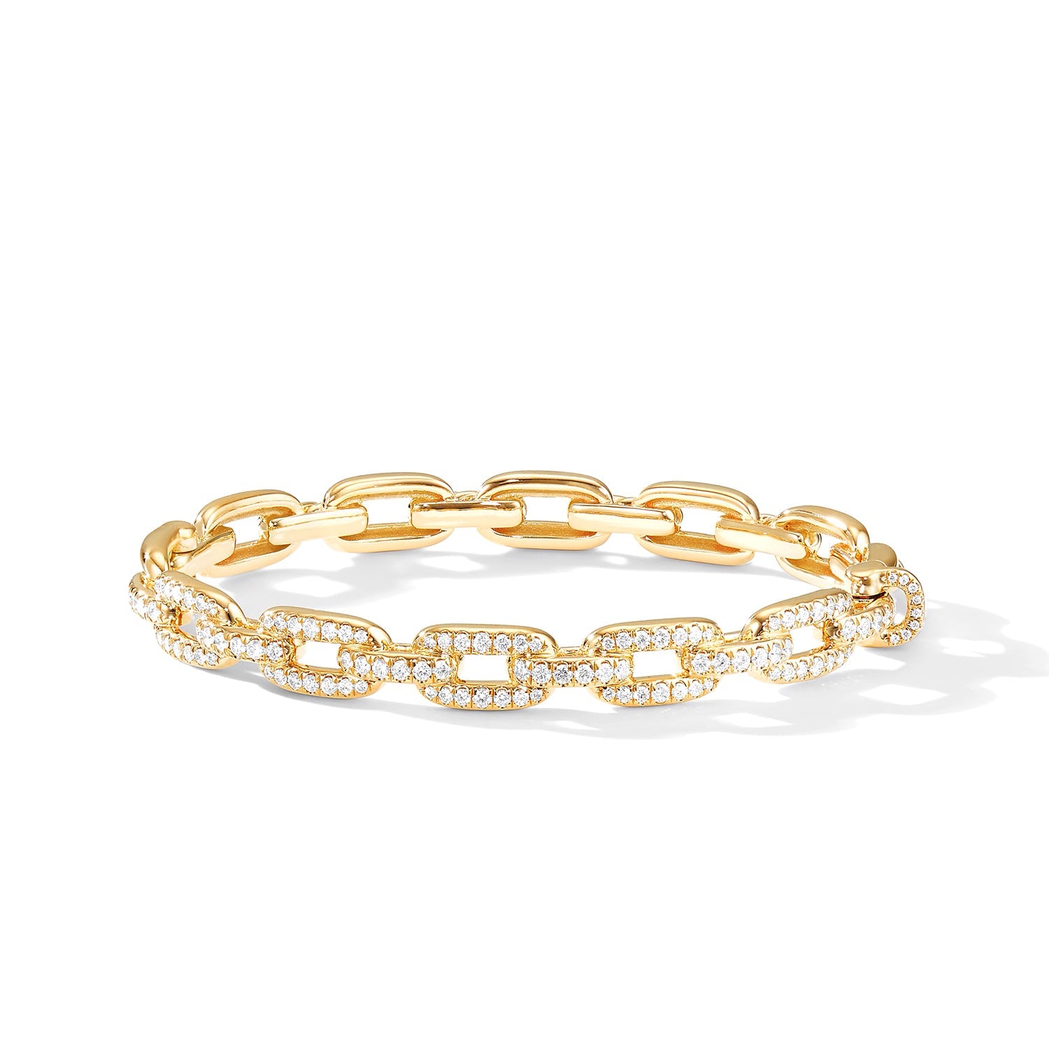 Stax Chain Link Bracelet with Diamonds in 18ct Yellow Gold - Medium