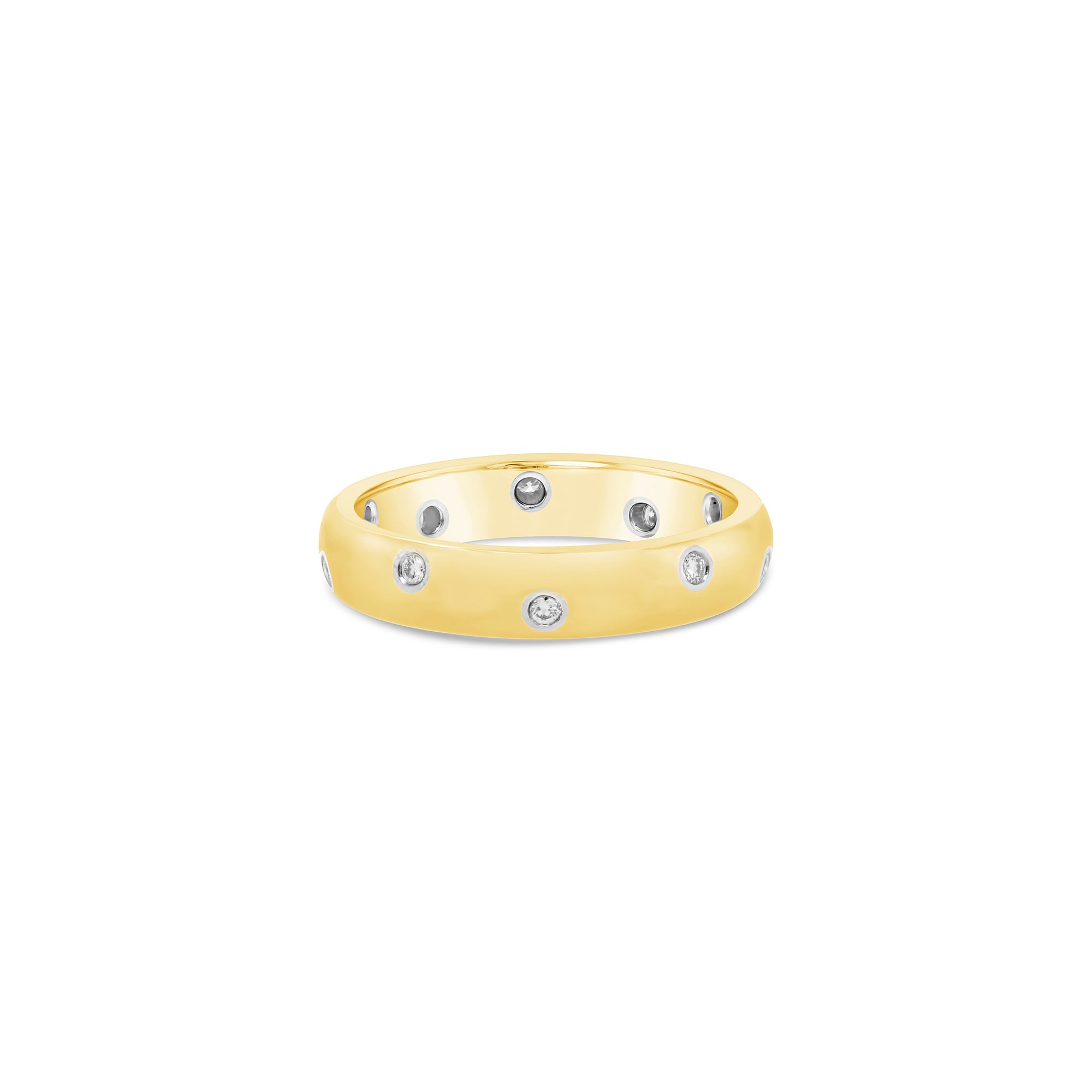 Yellow gold and diamond band