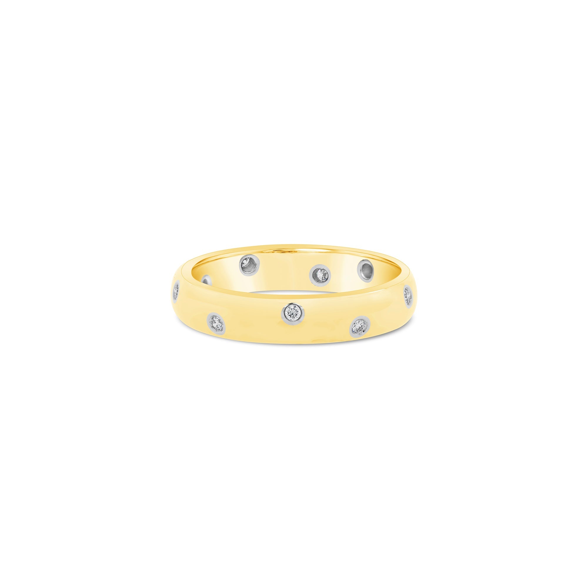 Yellow gold and diamond band