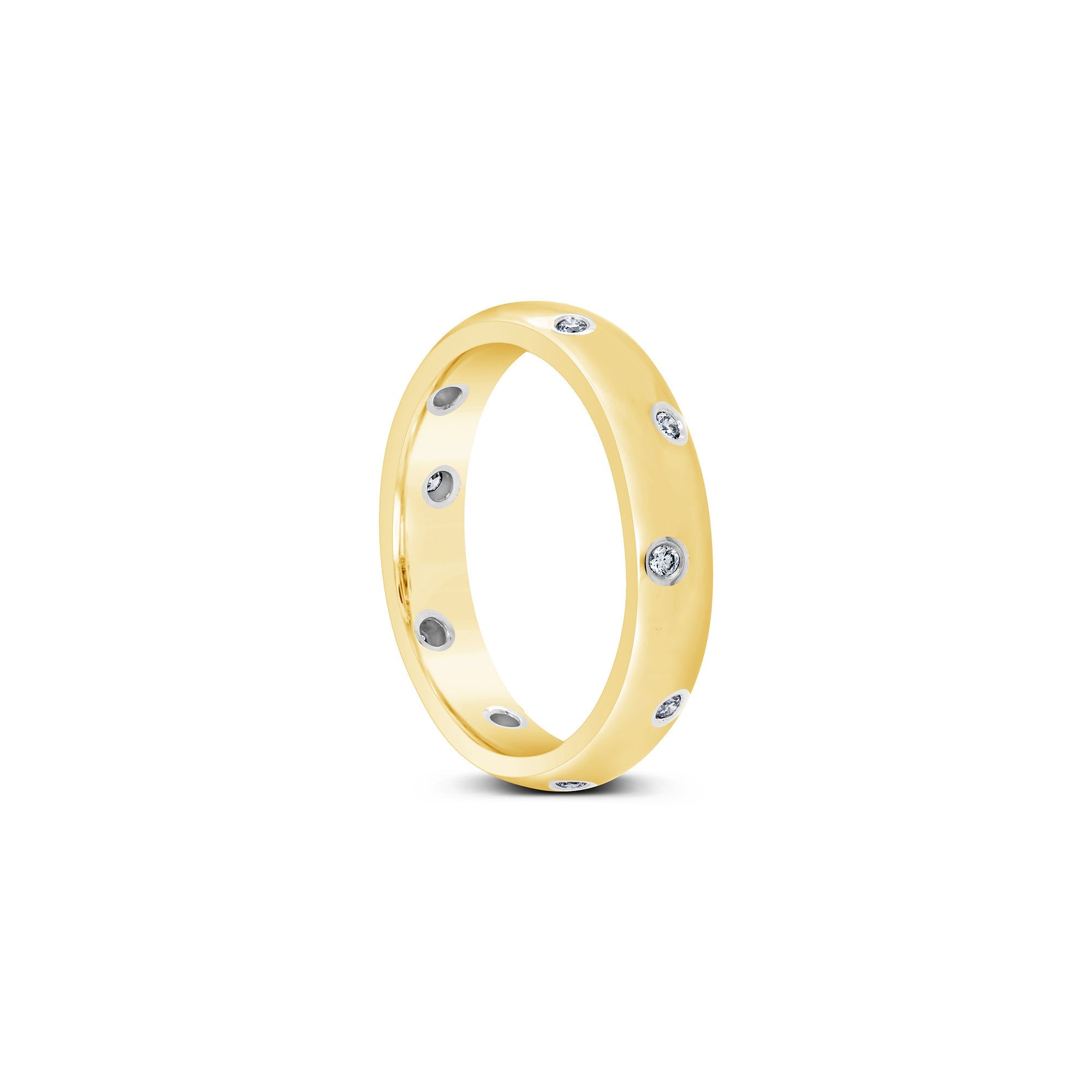 Yellow gold and diamond band