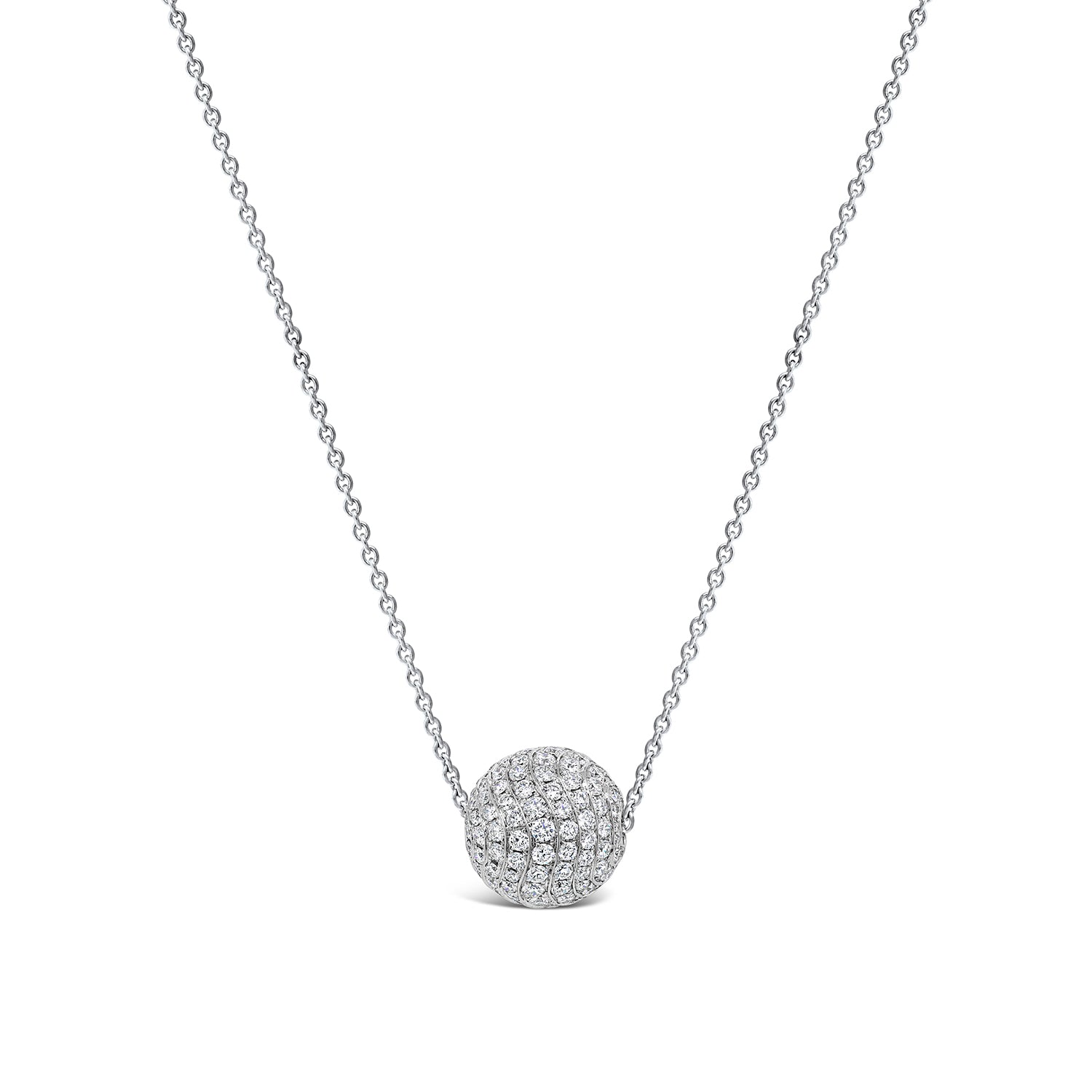 Pavé Set Diamond Ball Pendant