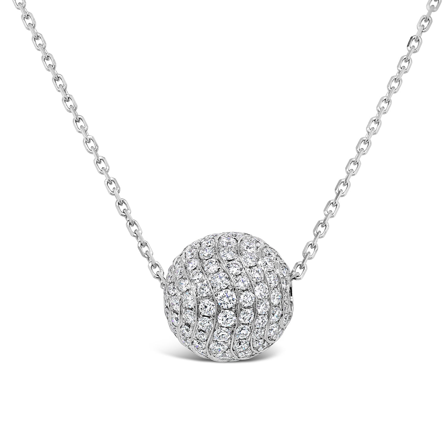 Pave Set Diamond Ball Pendant