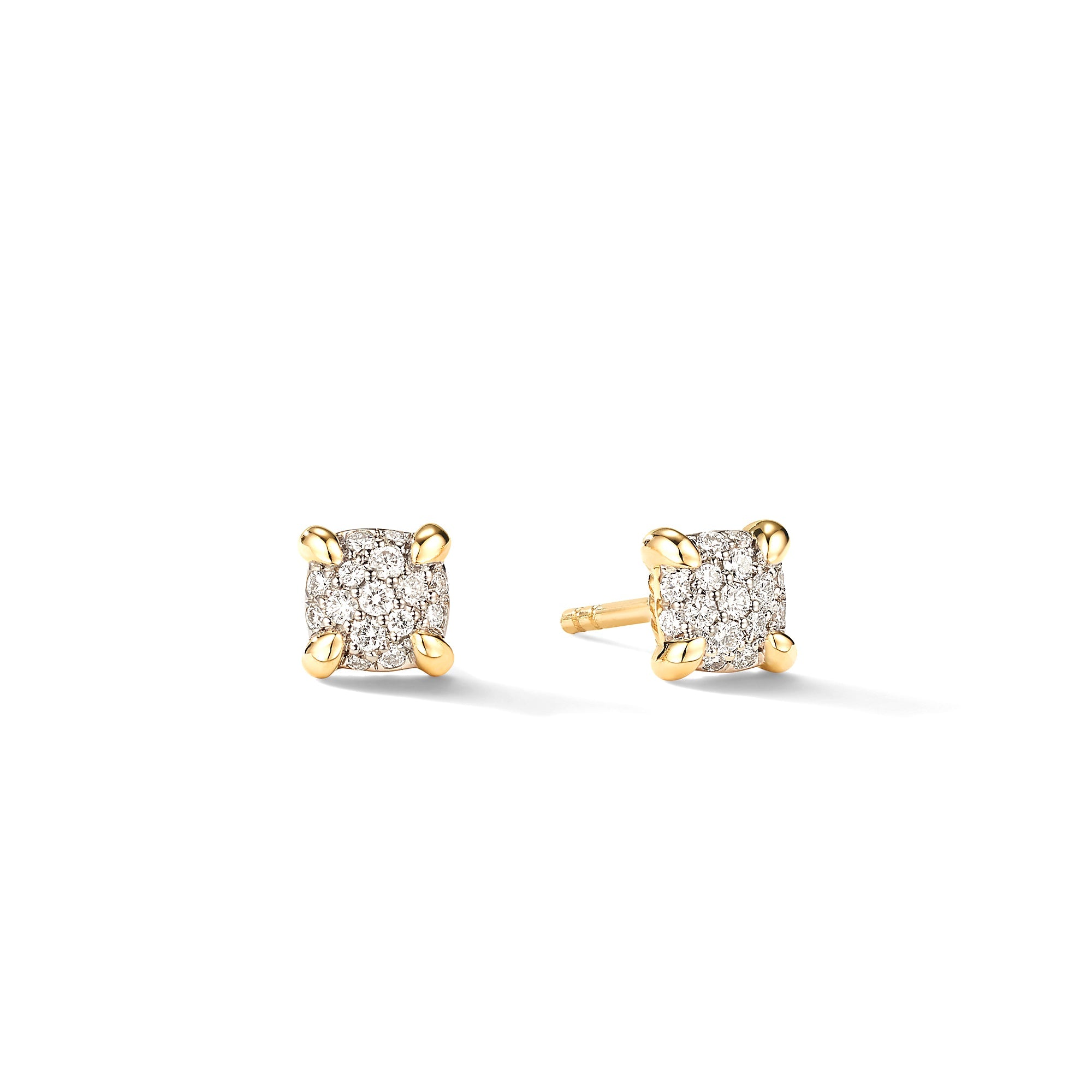 Petite Chatelaine® Stud Earrings in 18ct Yellow Gold with Pavé Diamonds