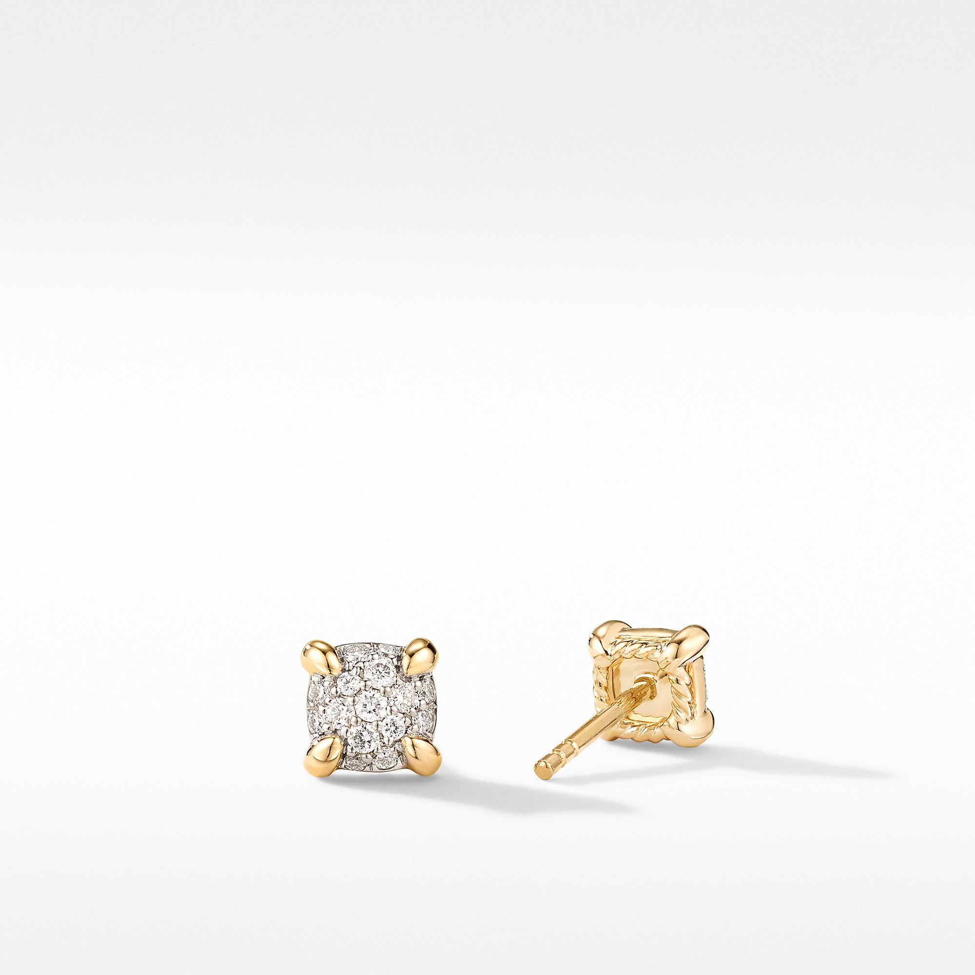 Chatelaine® Stud Earrings in 18ct Yellow Gold with Pavé Diamonds