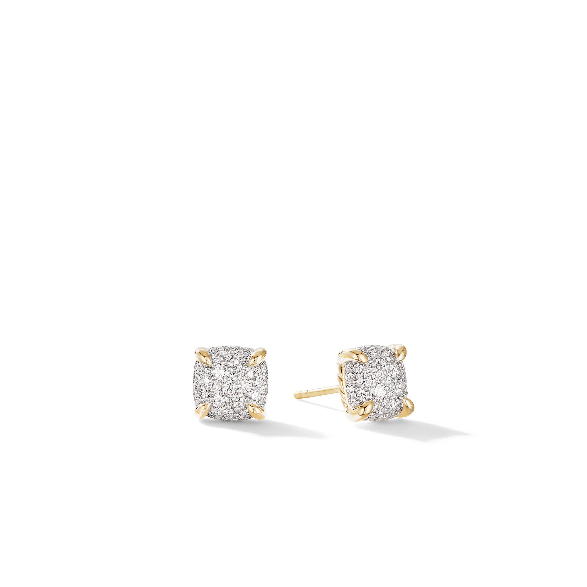 Chatelaine® Stud Earrings in 18ct Yellow Gold with Pavé Diamonds