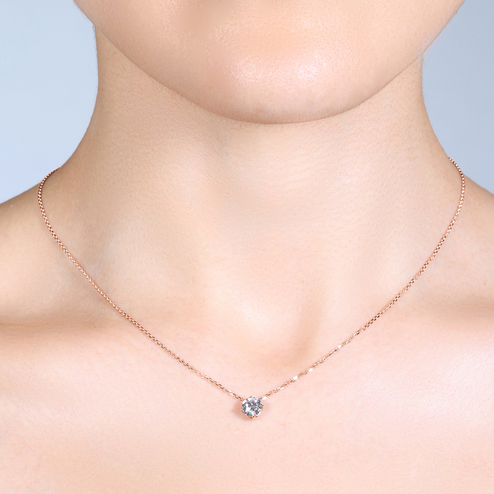 Lab Grown Diamond Slider Pendant 18ct Rose Gold