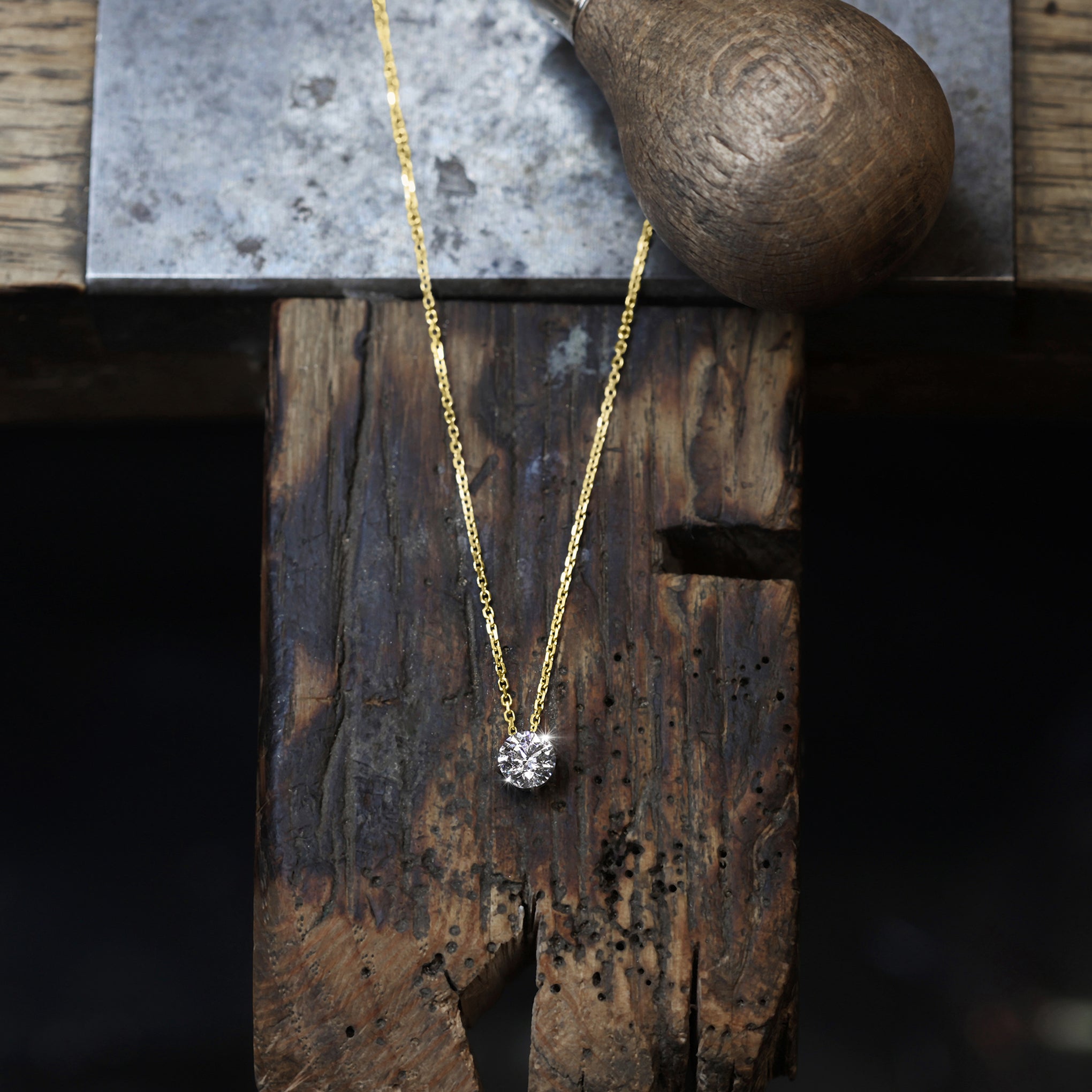 Lab Grown Diamond Slider Pendant 18ct Yellow Gold