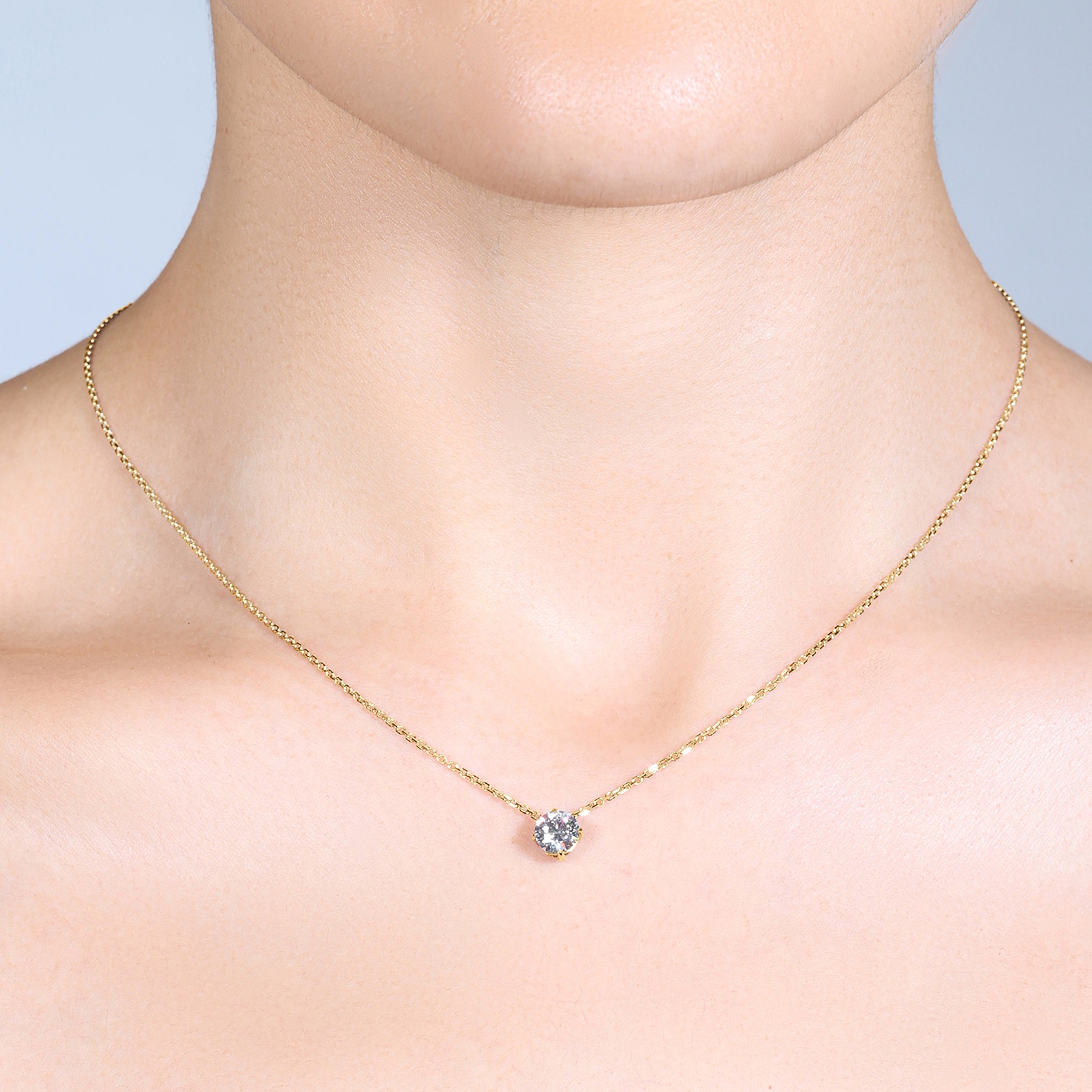 Natural Diamond Slider Pendant 18ct Yellow Gold