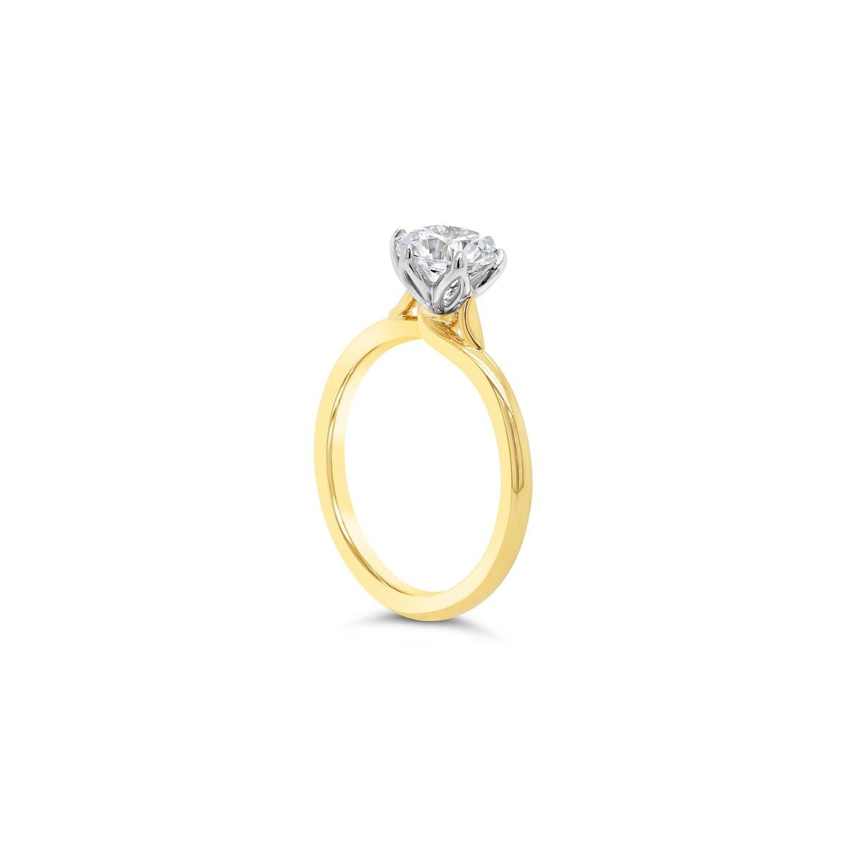 Signature Round Brilliant Cut Diamond Tulip Engagement Ring – Fairfax ...