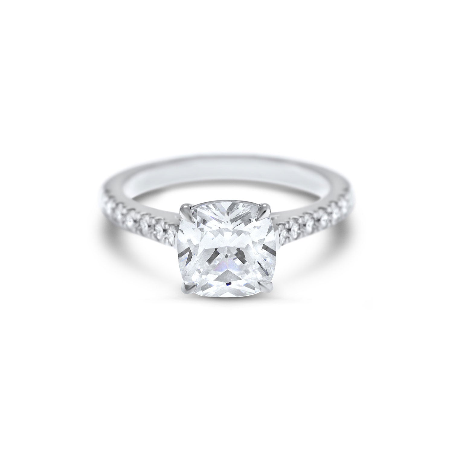 Cushion Cut Diamond Solitaire Engagement Ring