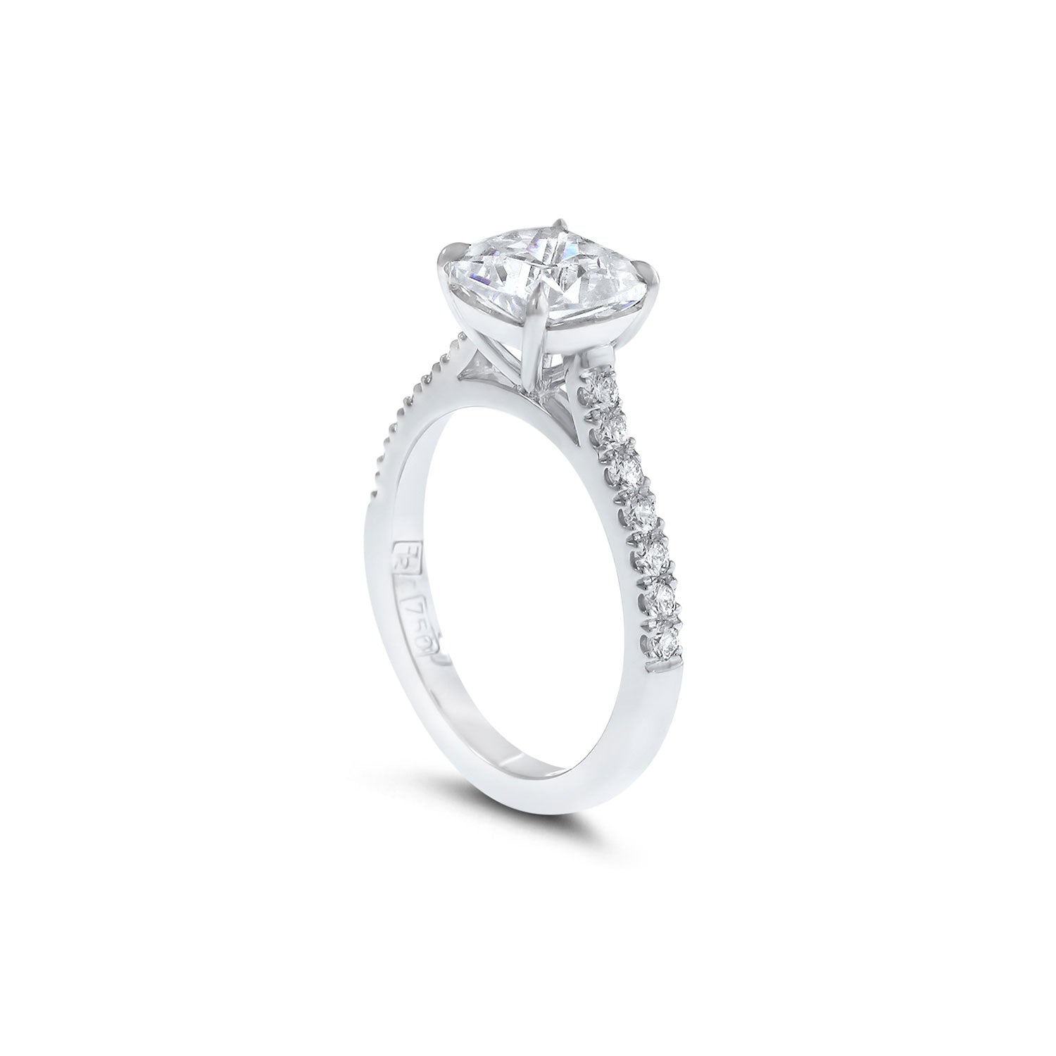 Cushion Cut Diamond Solitaire Engagement Ring