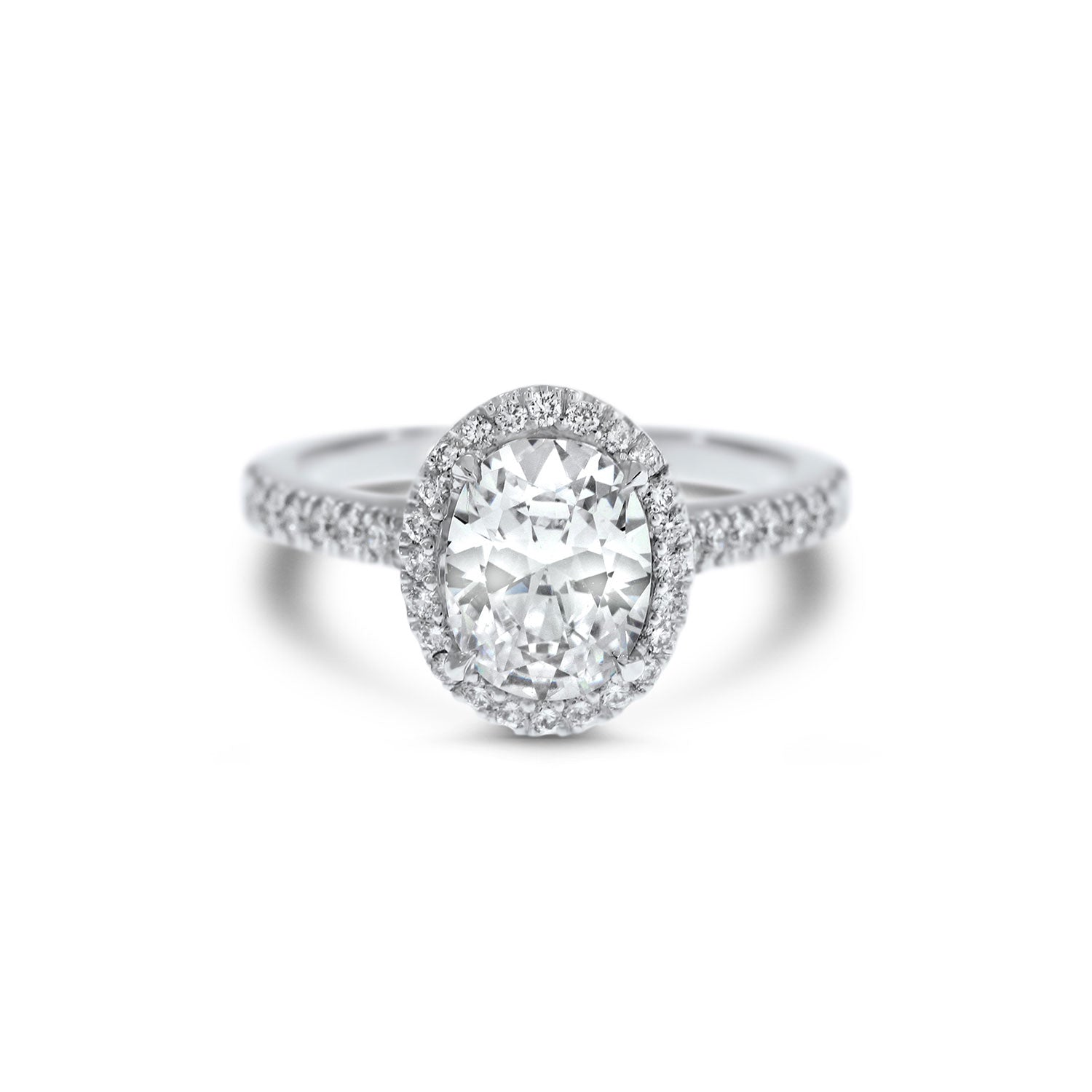 Oval Cut Solitaire Diamond Halo Engagement Ring
