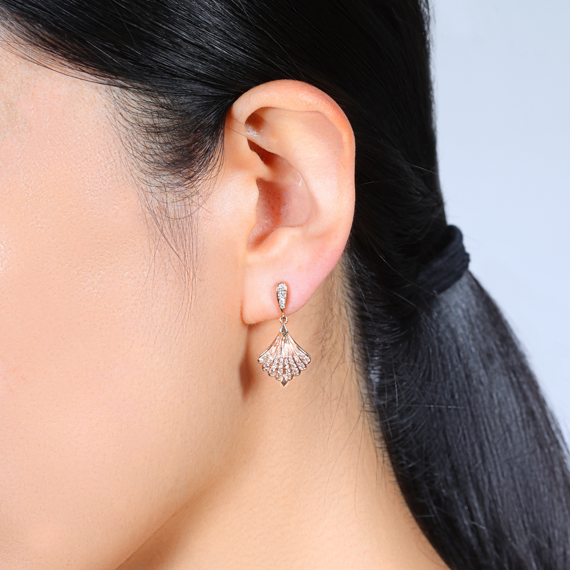 Cleopatra Onyx and Diamond Stud Earrings