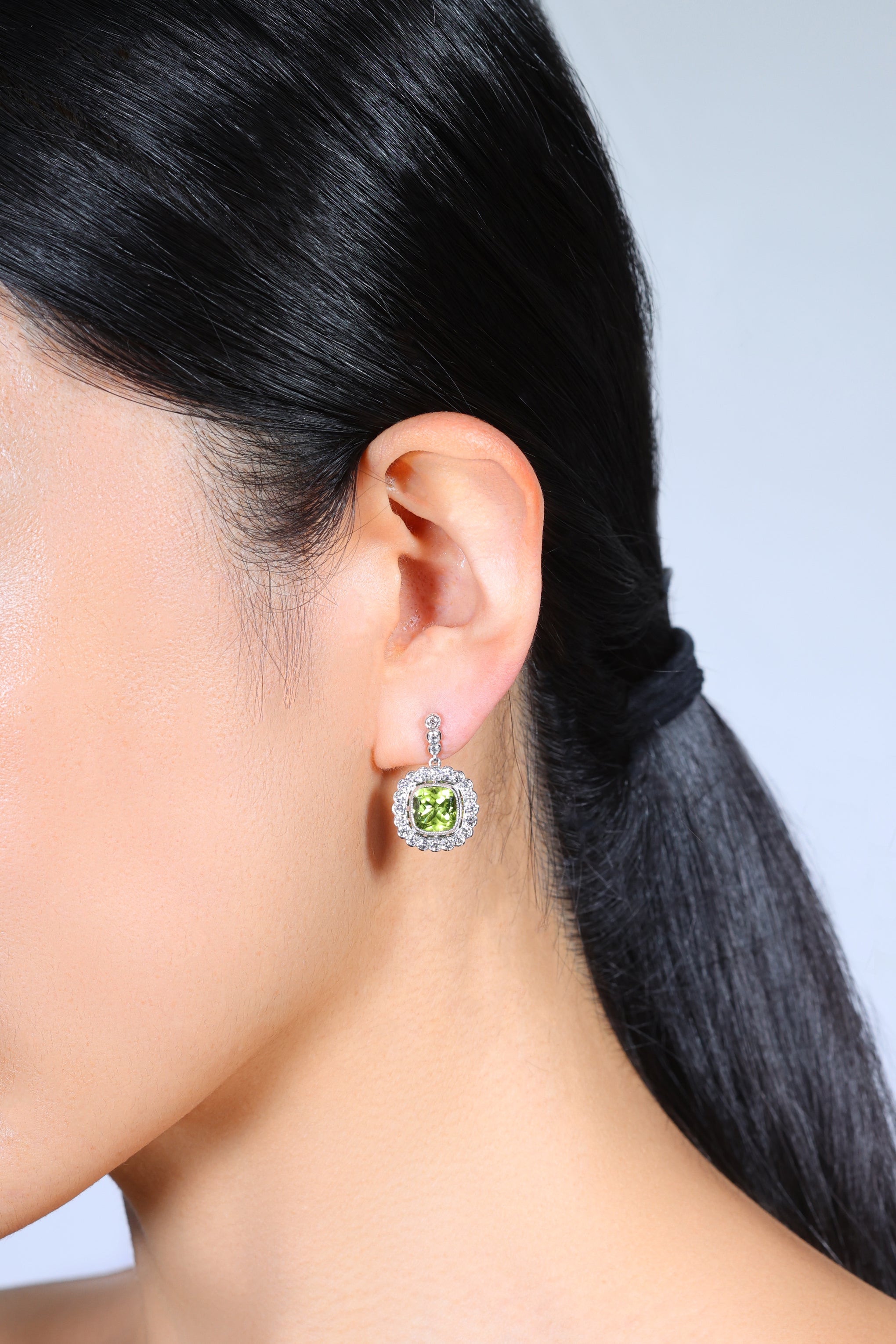 Shelley Collection Peridot and Diamond Earrings