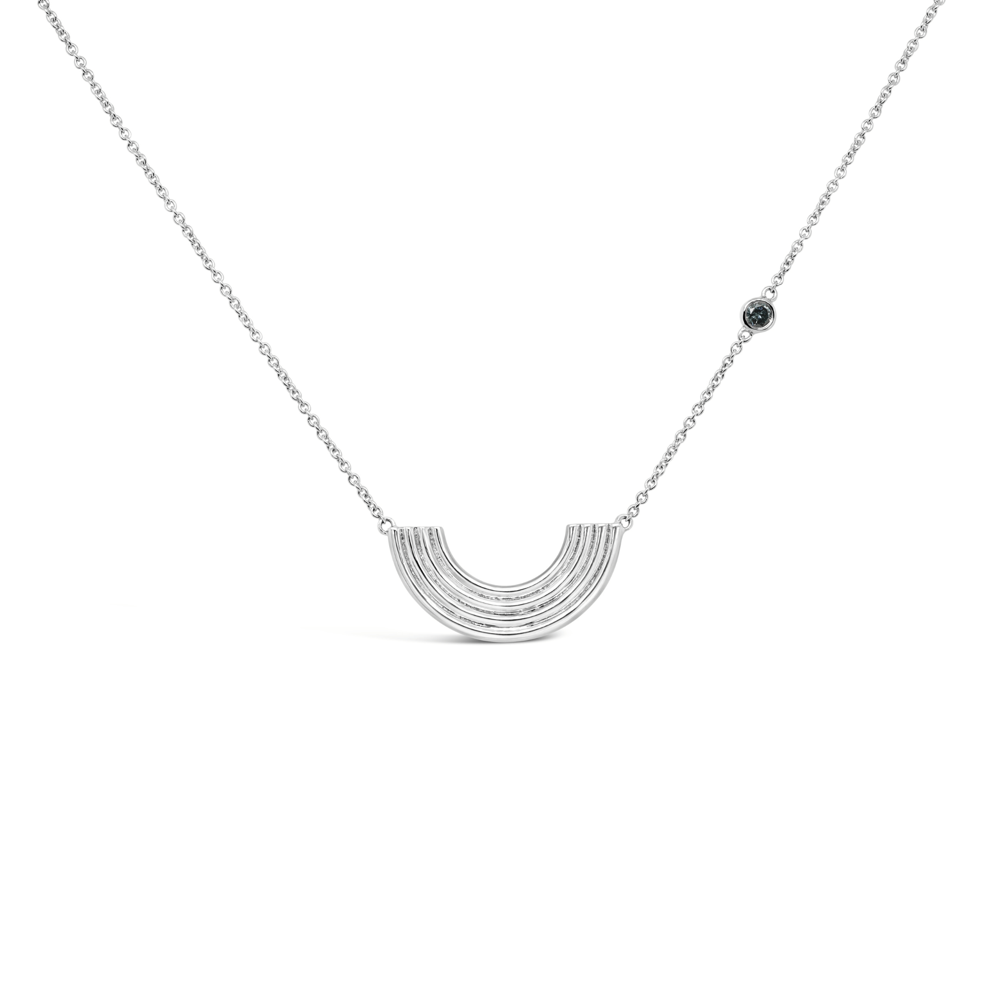 Green Diamond Half Moon Necklace