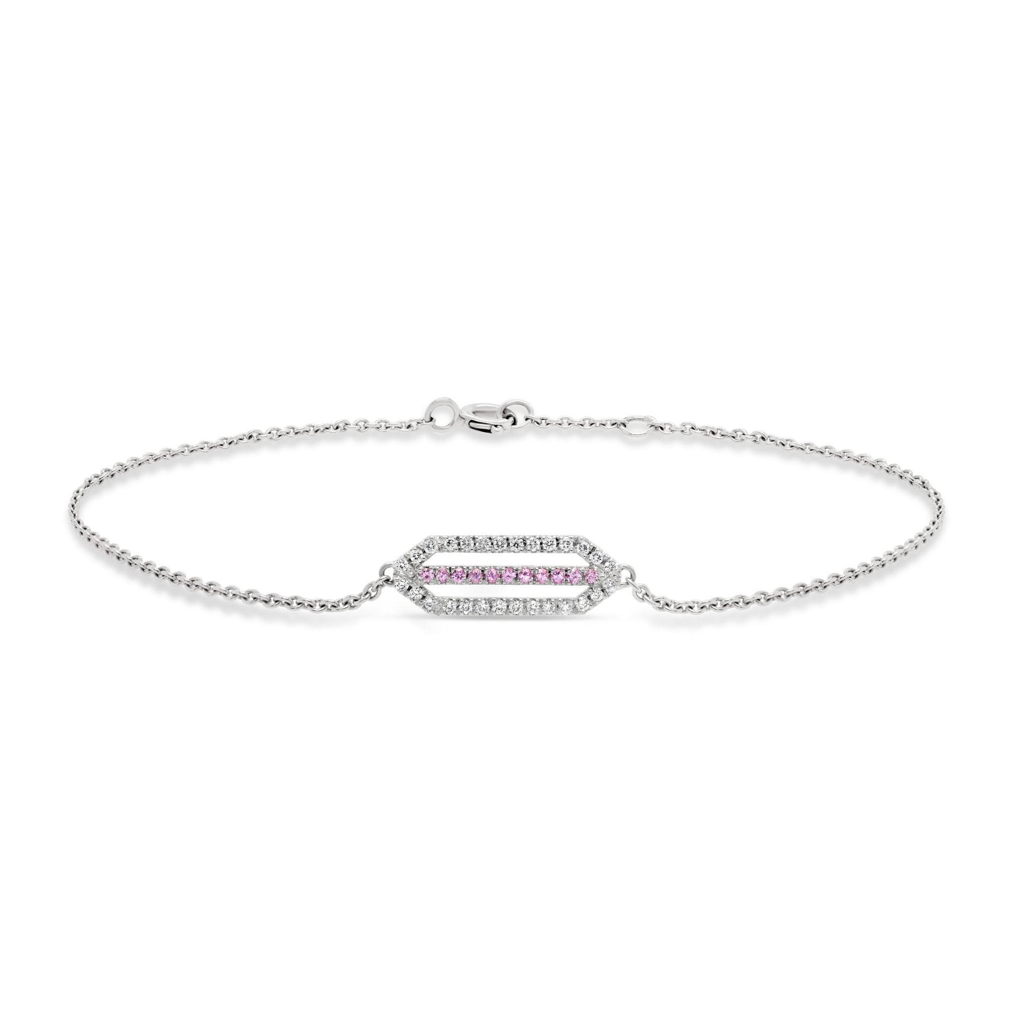 Ellerston Pink Sapphire & Diamond Chevron Womens Bracelets
