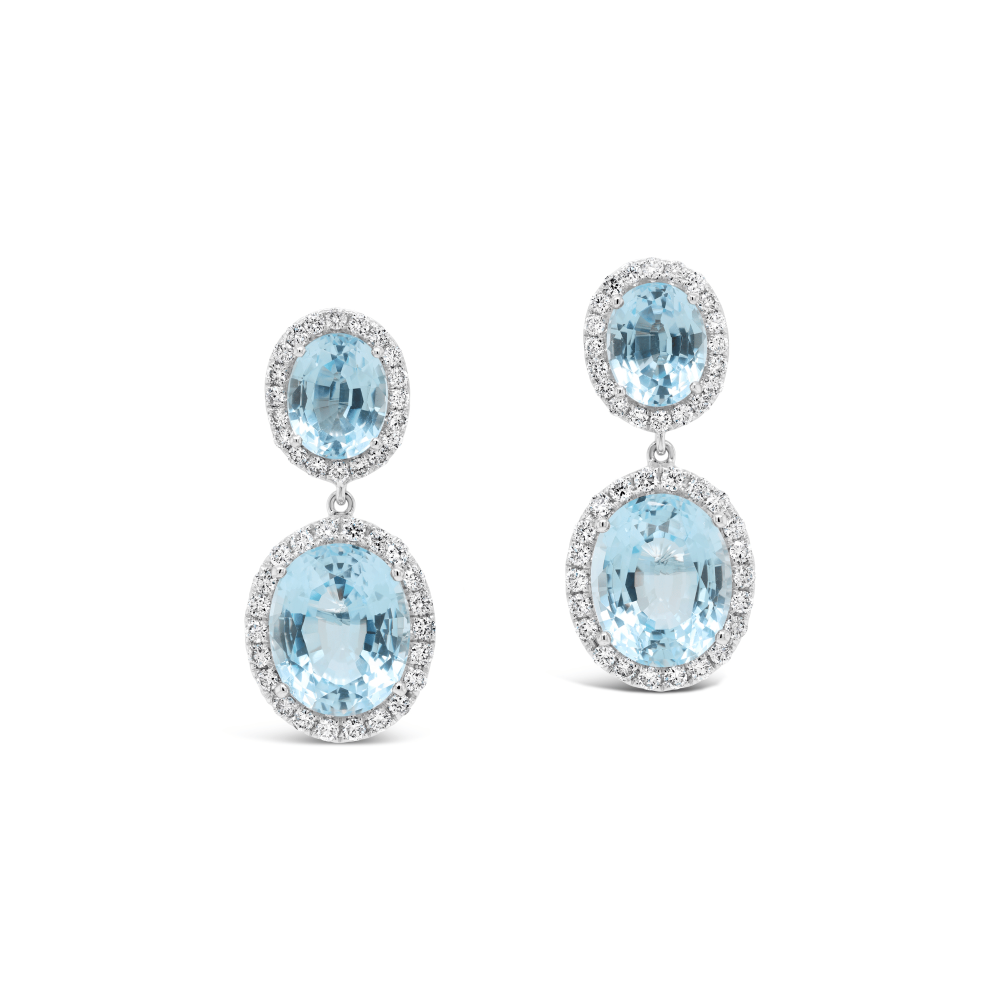 Diamond & Blue Topaz Earrings