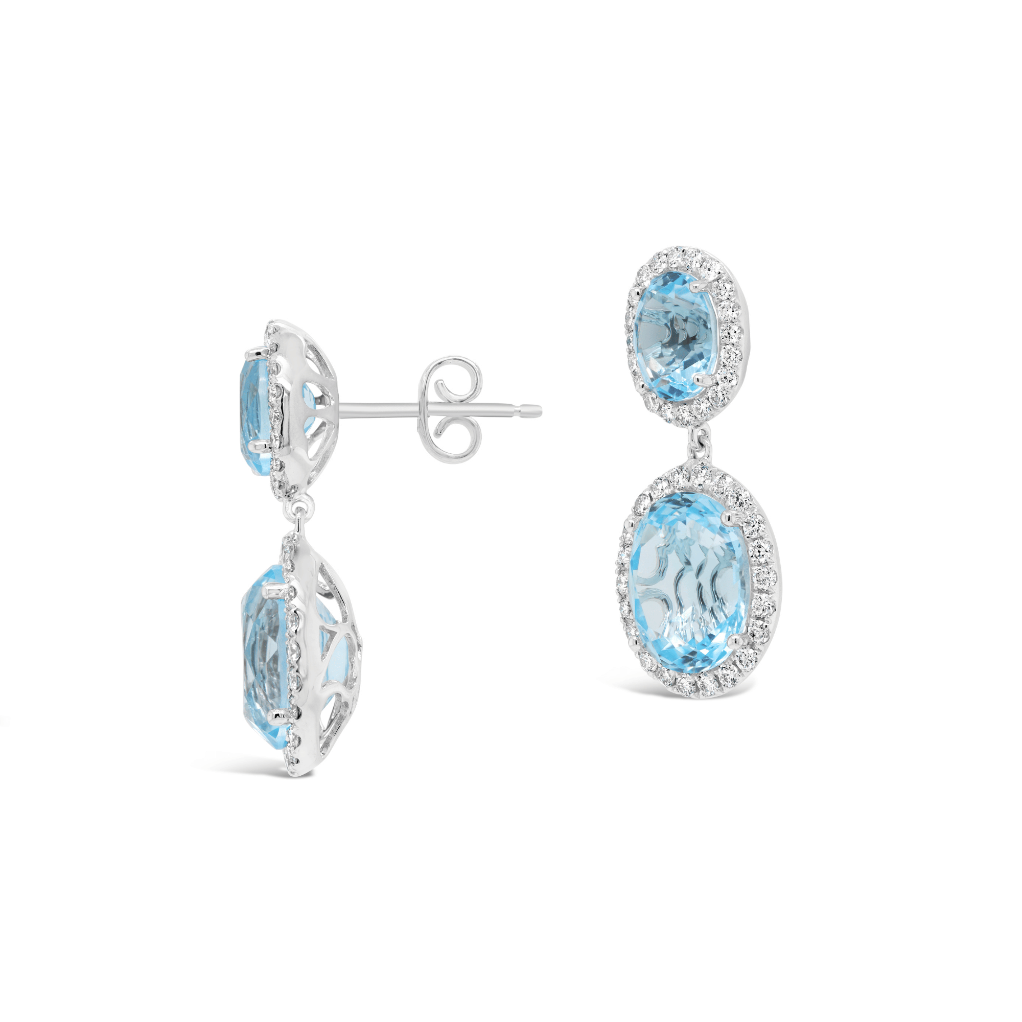 Diamond & Blue Topaz Earrings