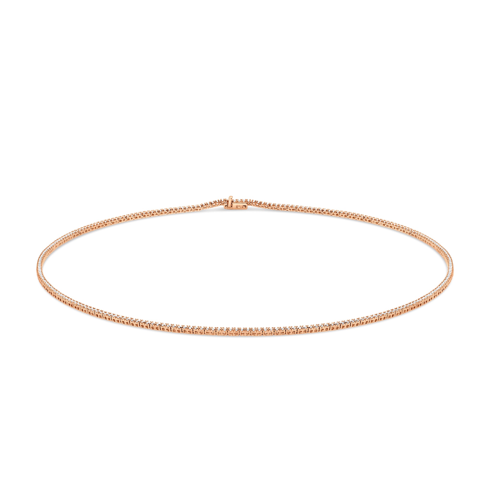 Lab Grown Diamond Tennis Necklace 18ct Rose Gold