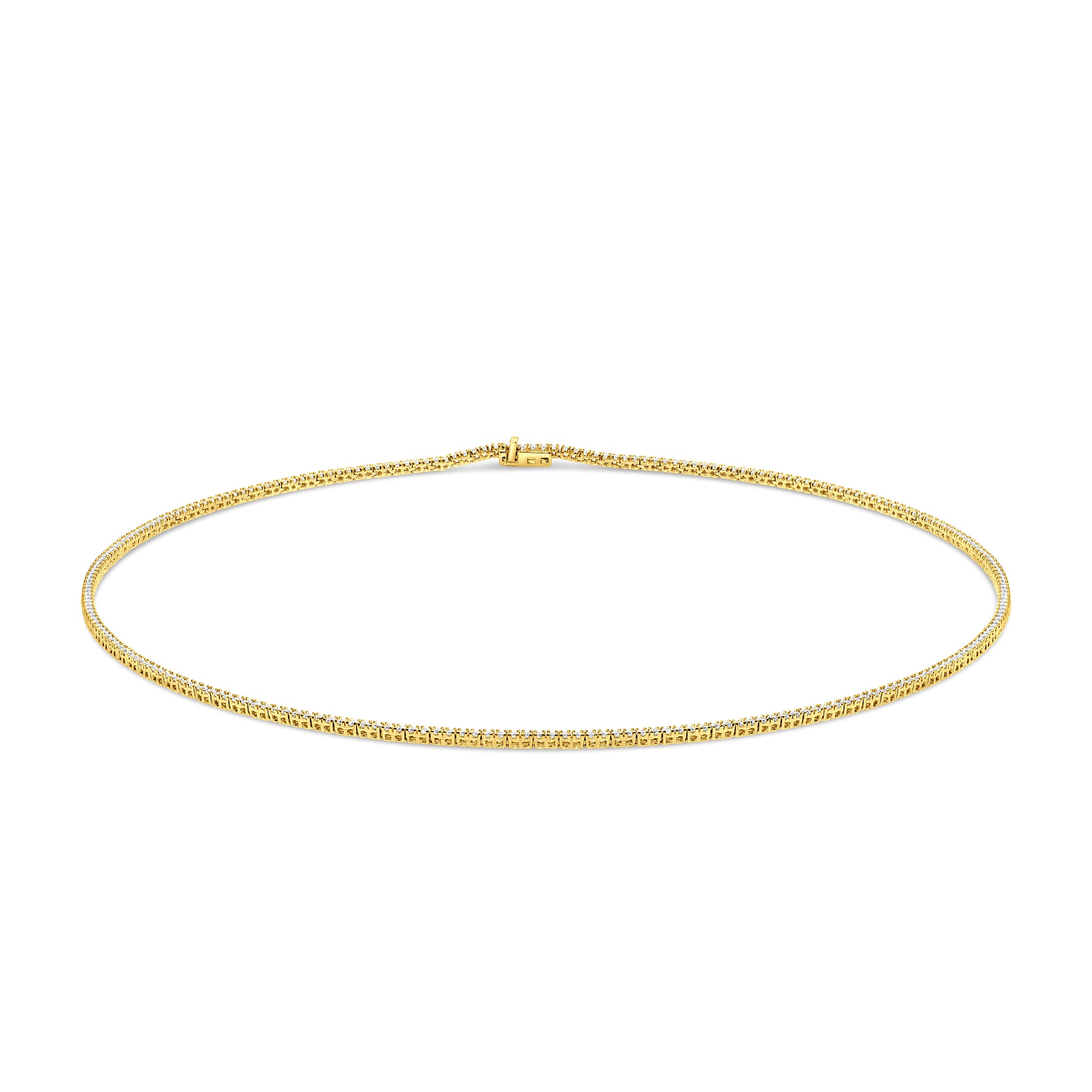 Lab Grown Diamond Tennis Necklace 18ct Yellow Gold