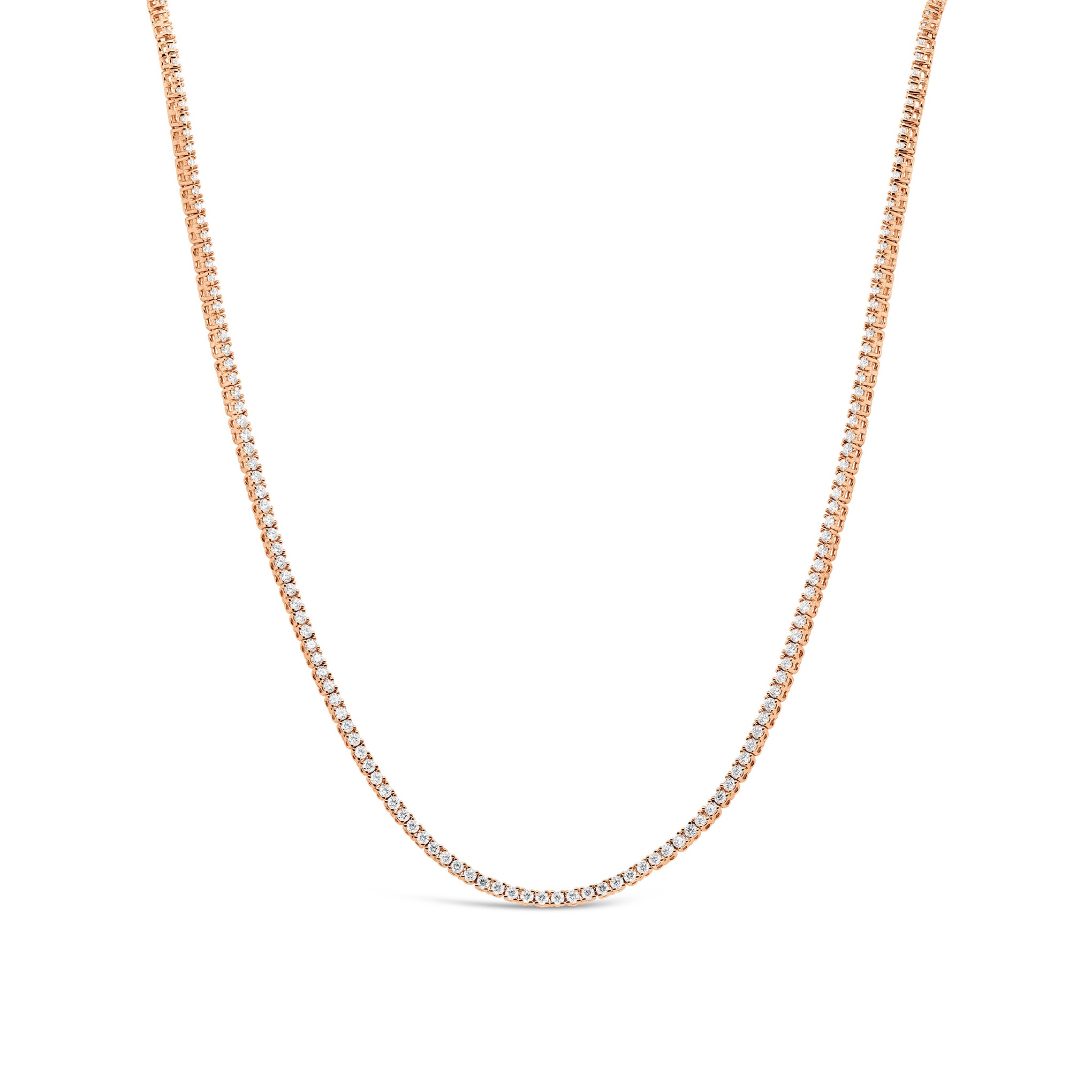 Lab Grown Diamond Tennis Necklace 18ct Rose Gold