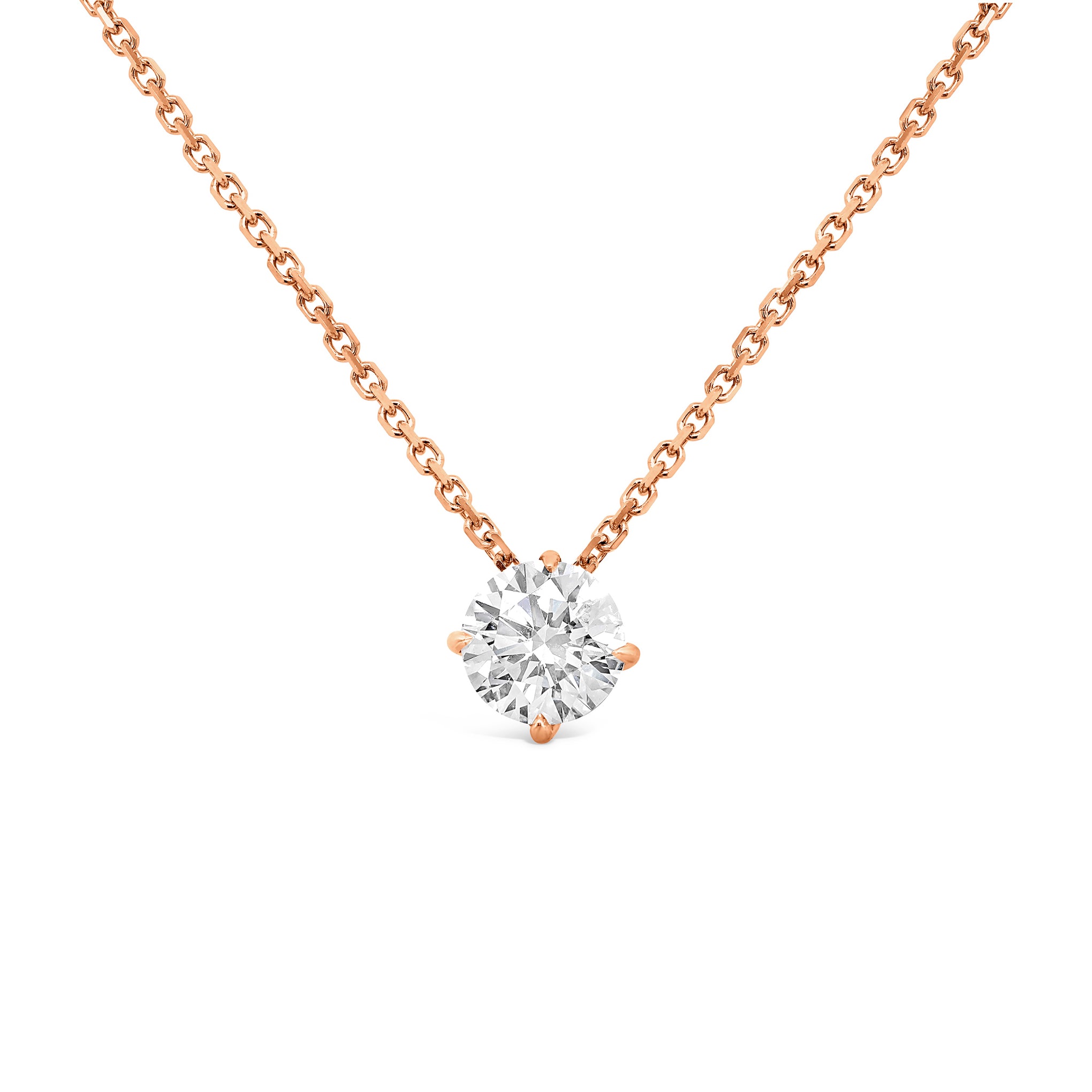 Natural Diamond Slider Pendant 18ct Rose Gold
