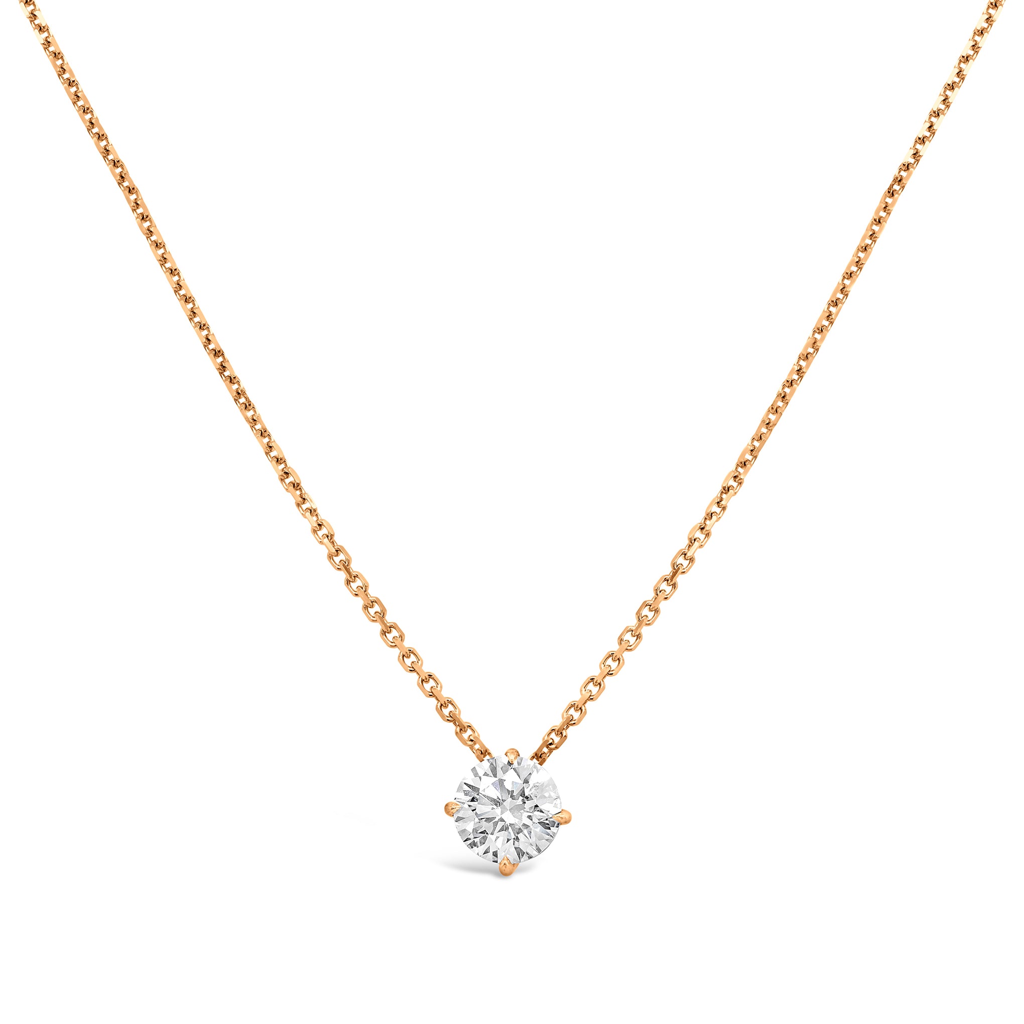 Natural Diamond Slider Pendant 18ct Rose Gold