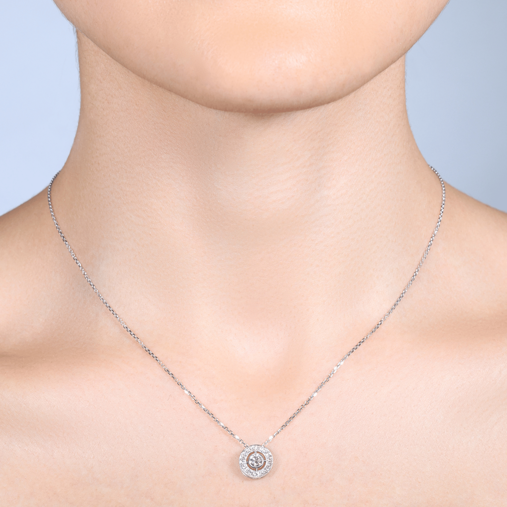 Diamond Target Pendant & Chain
