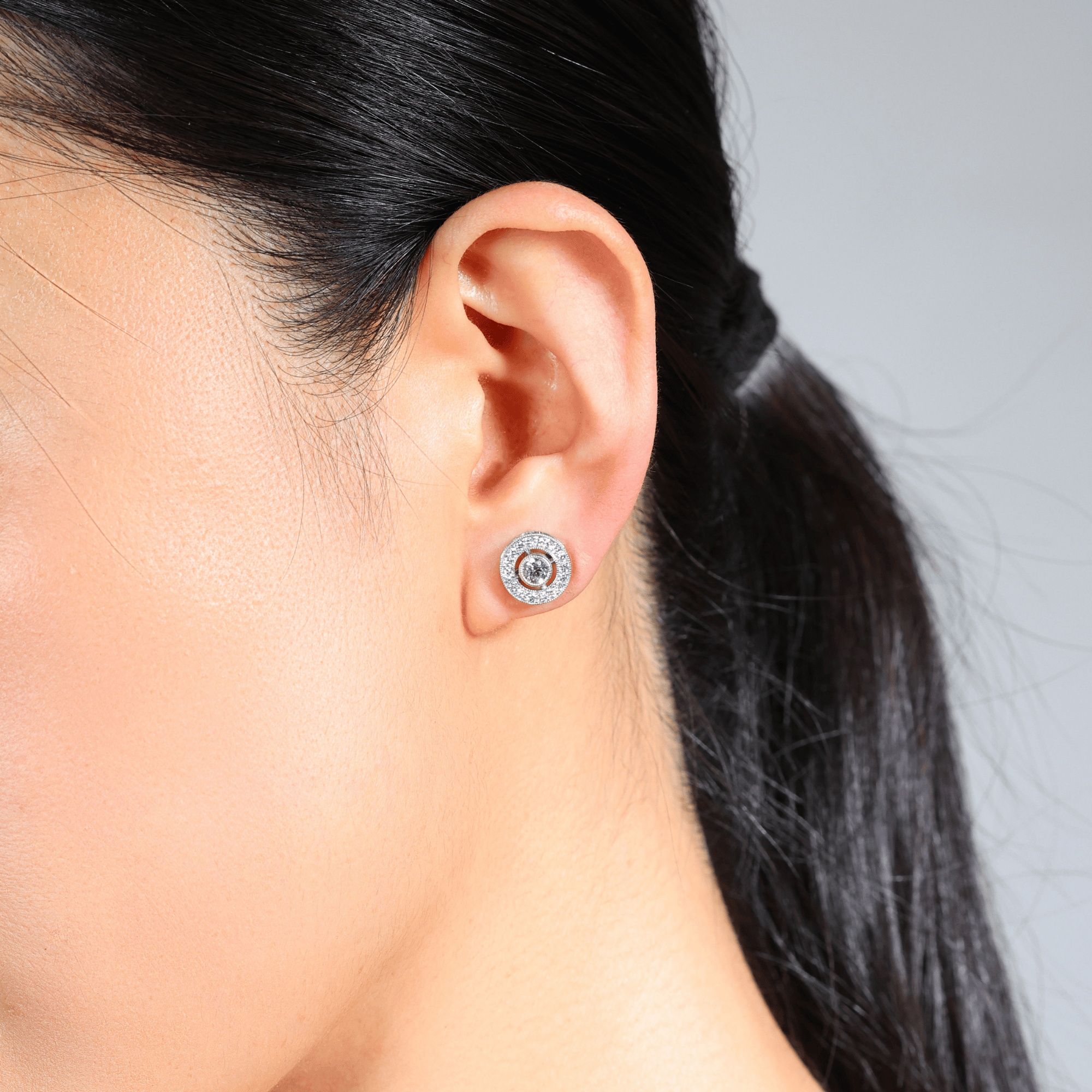 Diamond Target Earrings