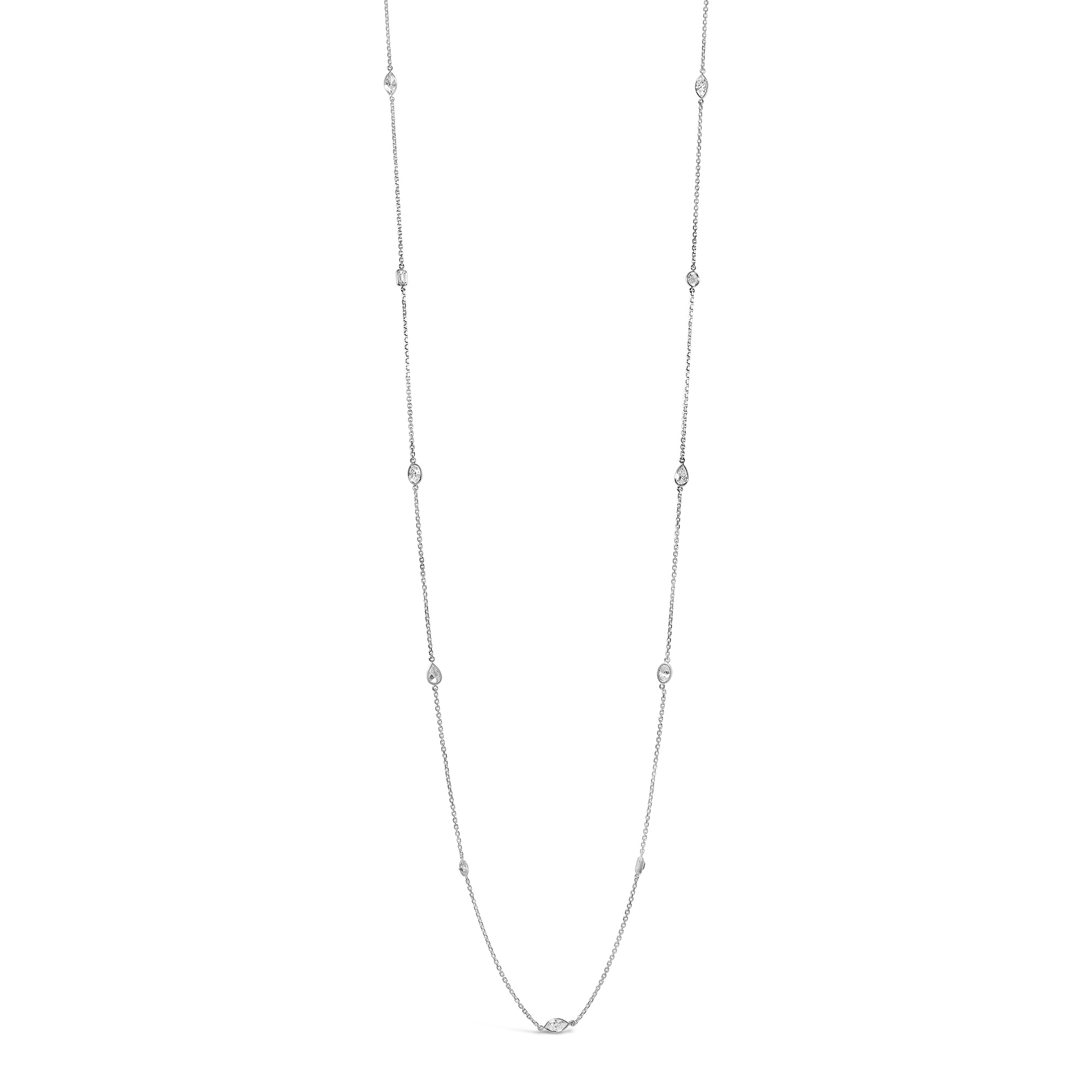 Indra Mixed-Cut Diamond Longard - White Gold