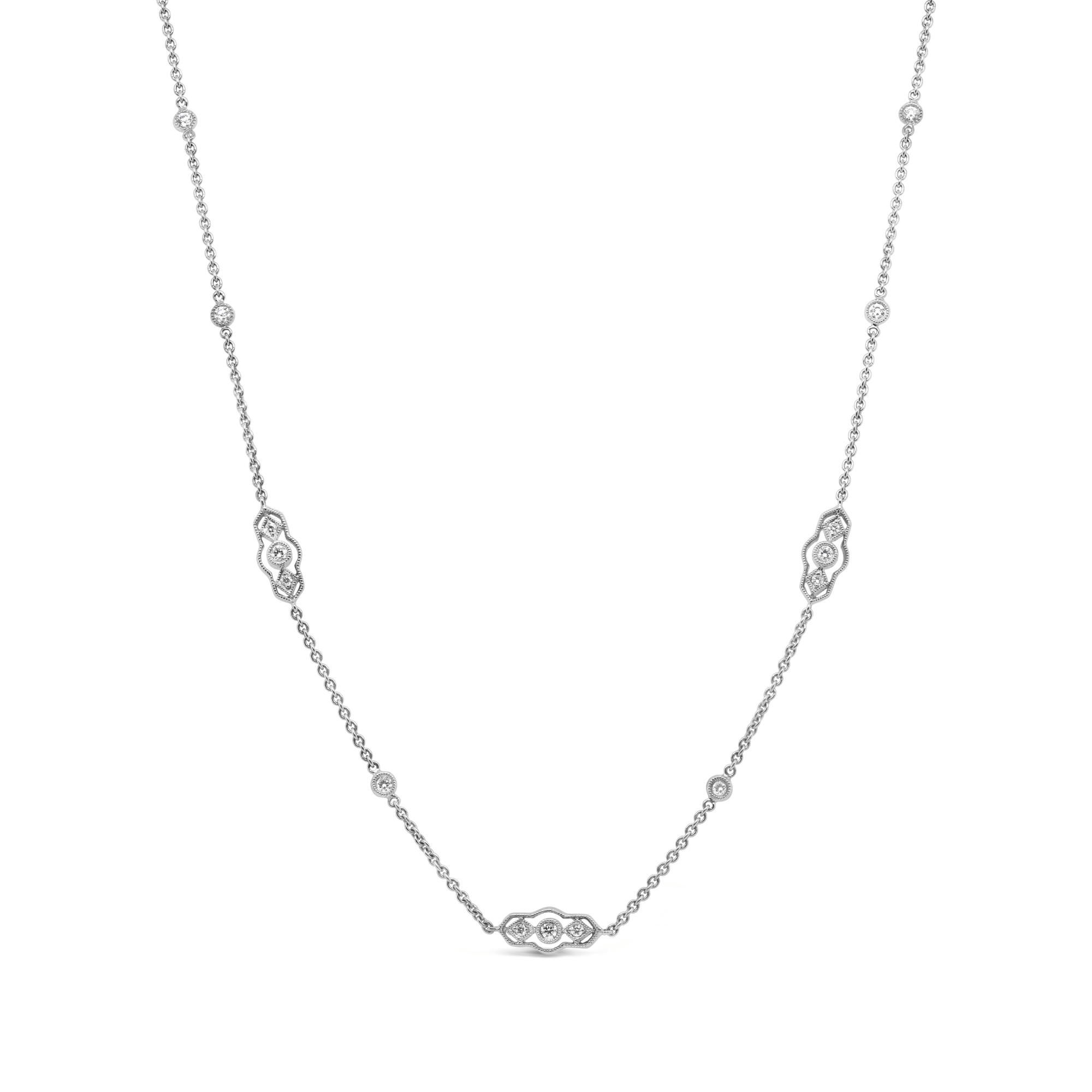 Diamond Set Station Necklace