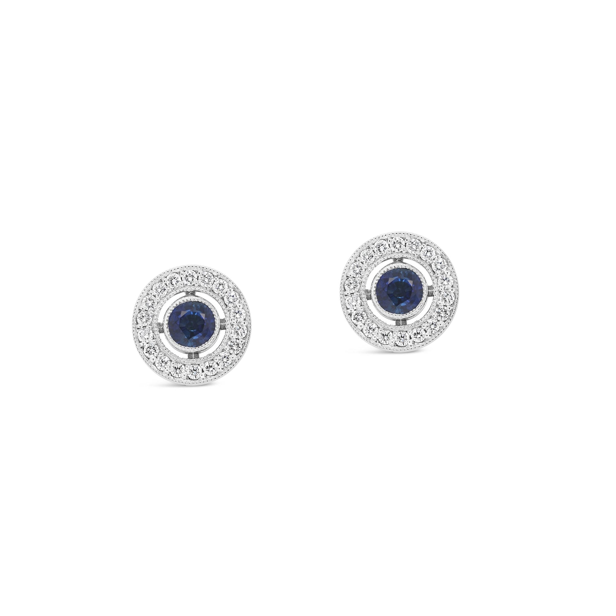 Sapphire & Diamond Stud Earrings