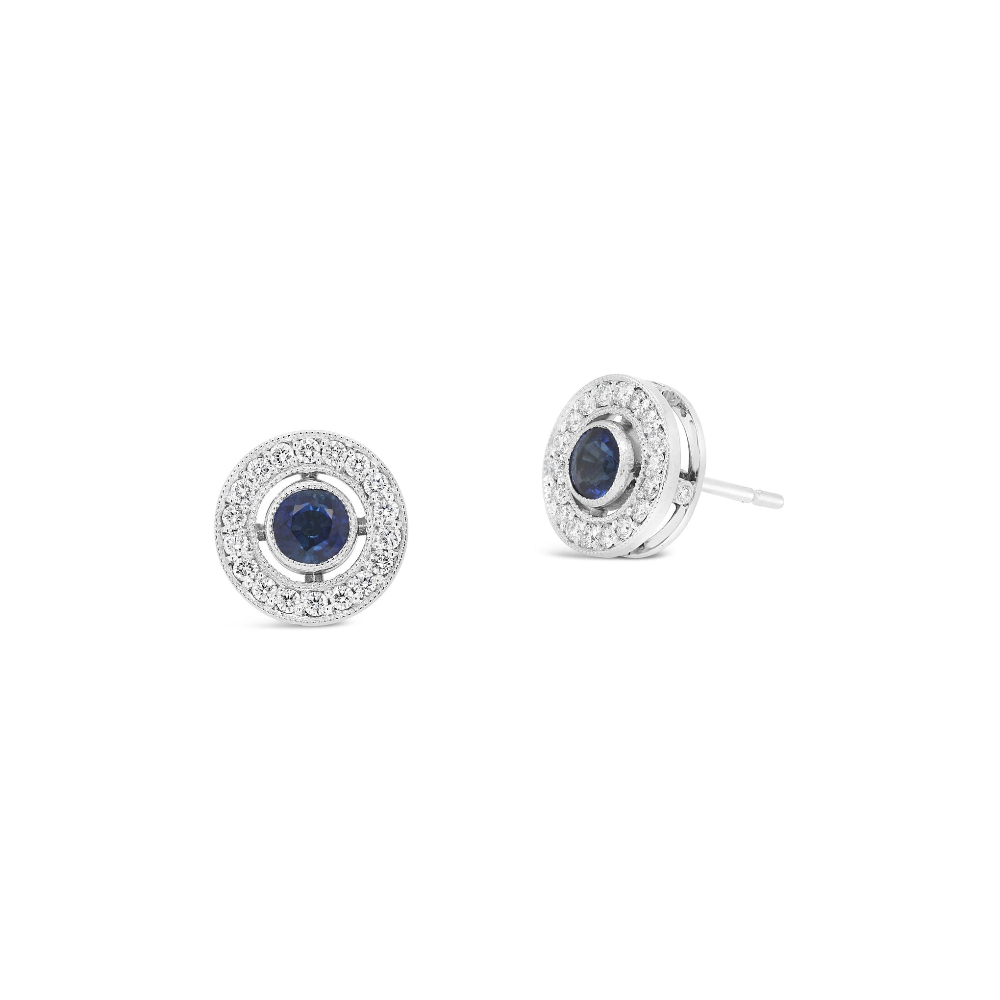 Sapphire & Diamond Stud Earrings