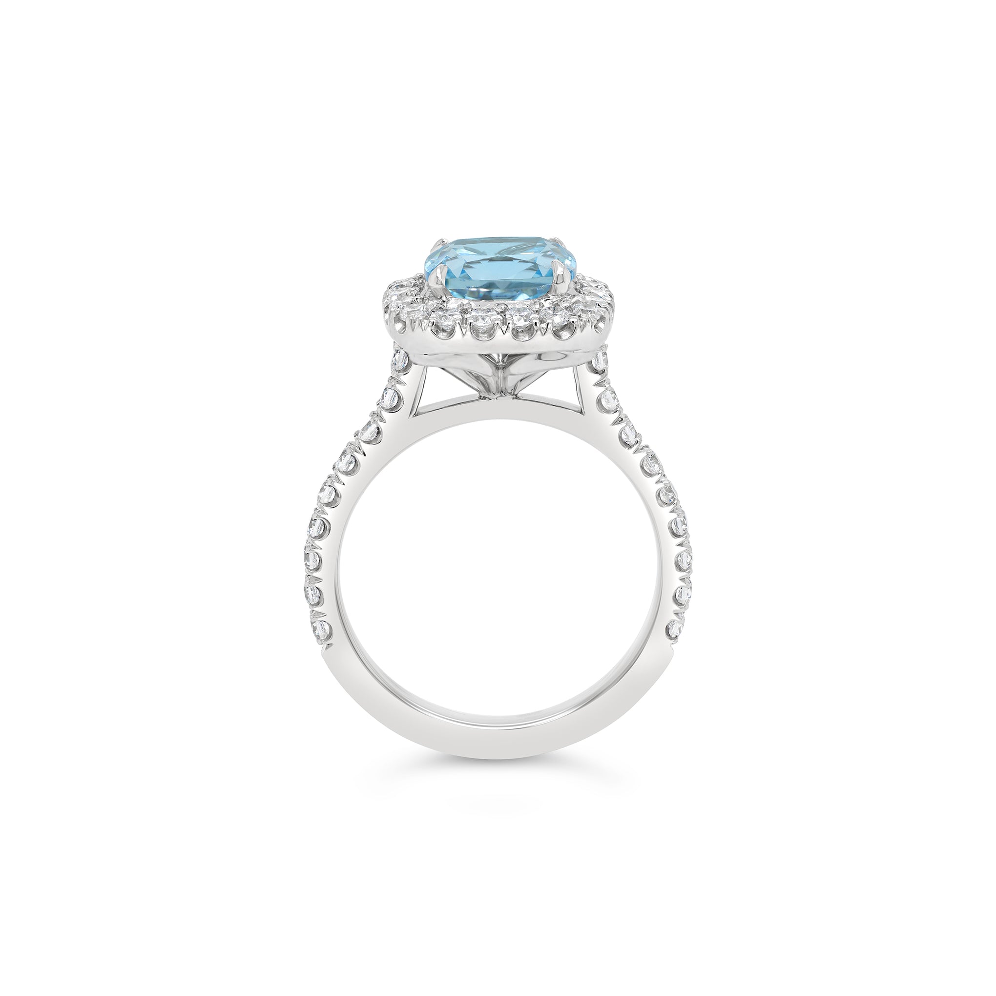 Everlasting Topaz Diamond Halo Ring 18ct White Gold
