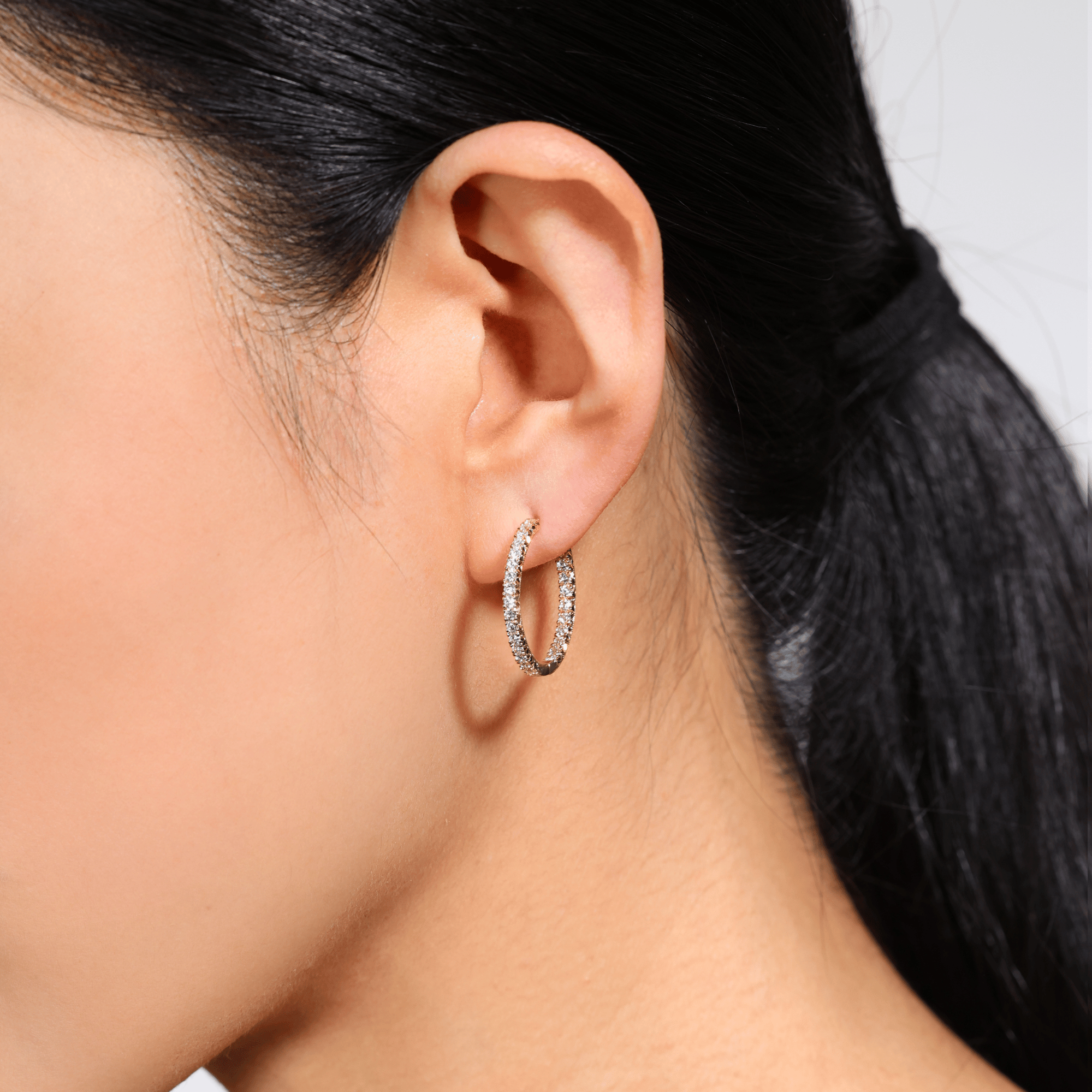 Diamond Hoop Earrings 18ct Yellow Gold