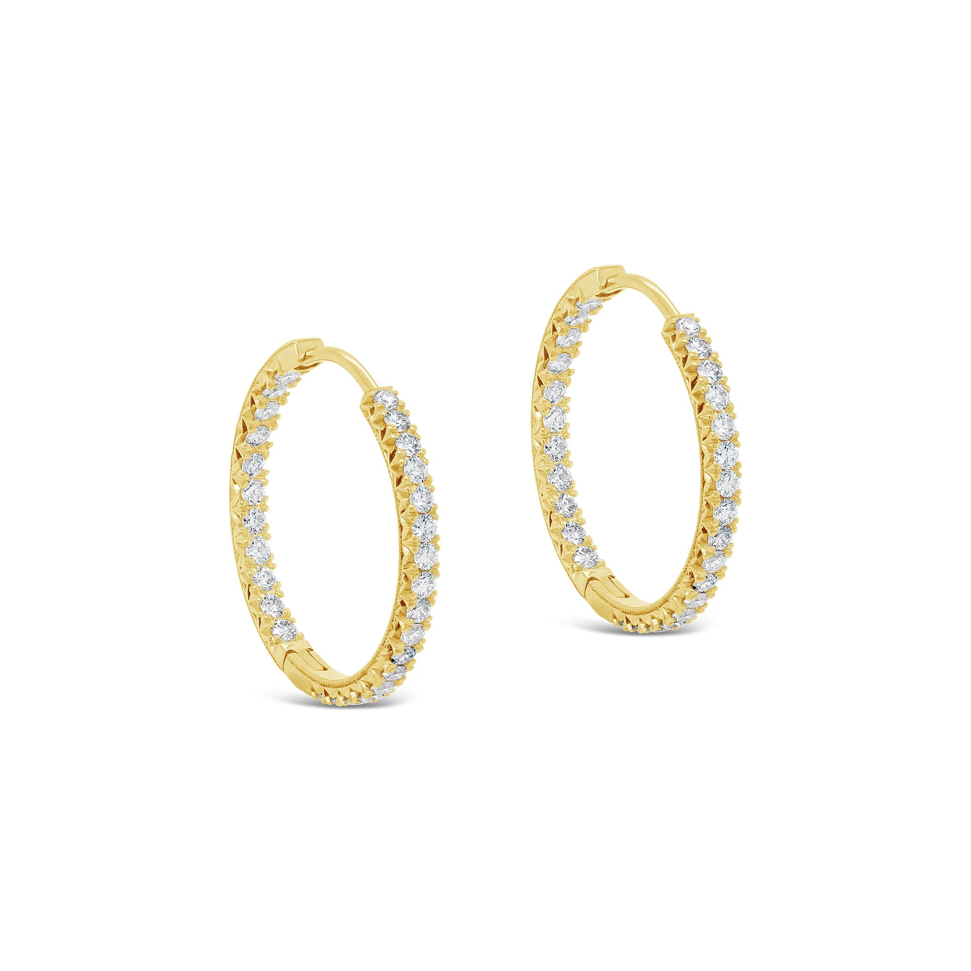 Diamond Hoop Earrings 18ct Yellow Gold