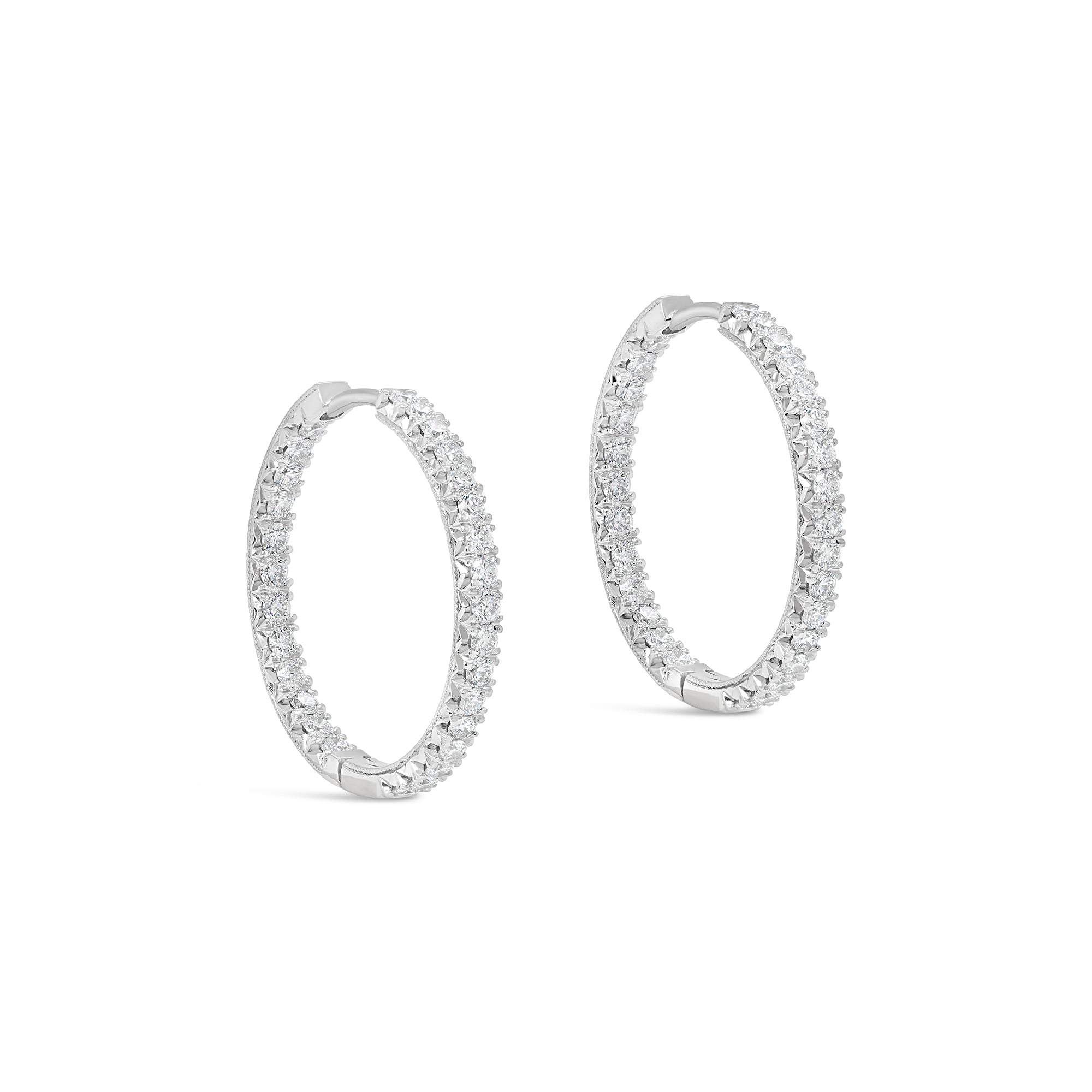 Diamond Hoop Earrings 18ct White Gold