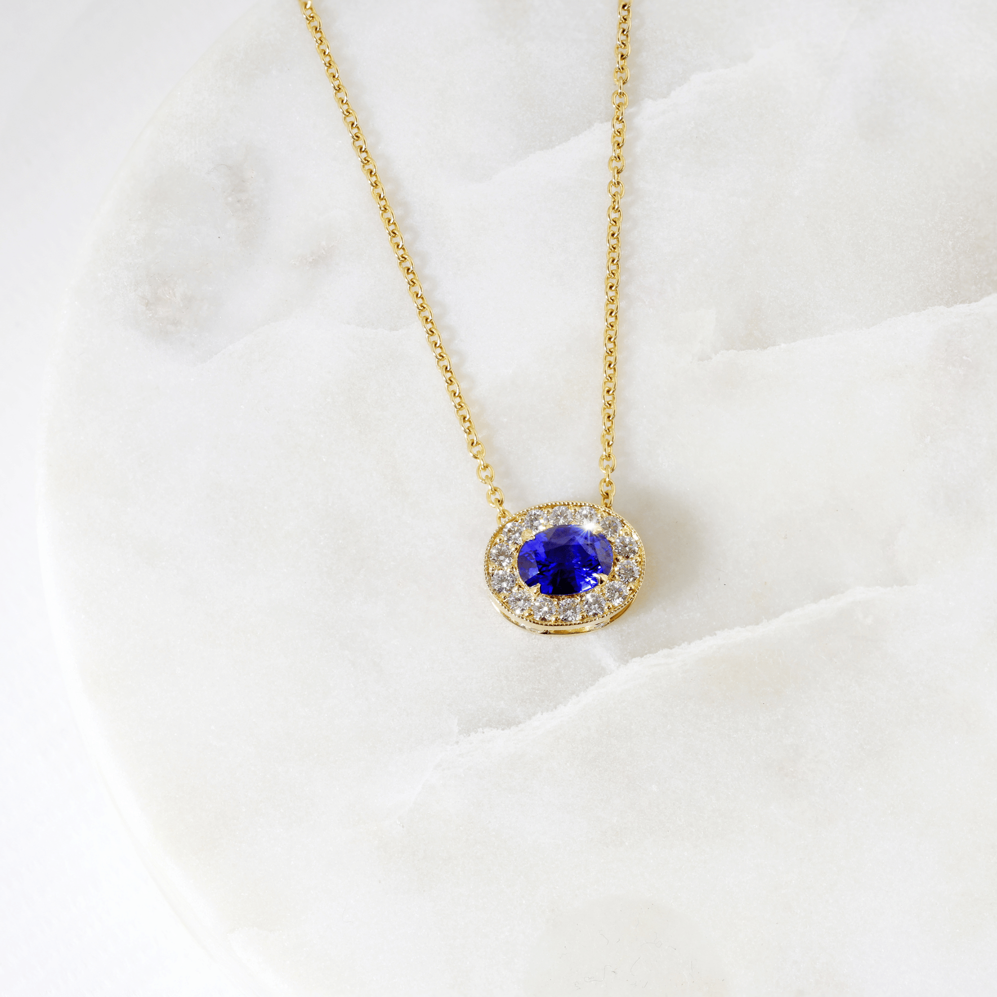 Diamond online blue necklace