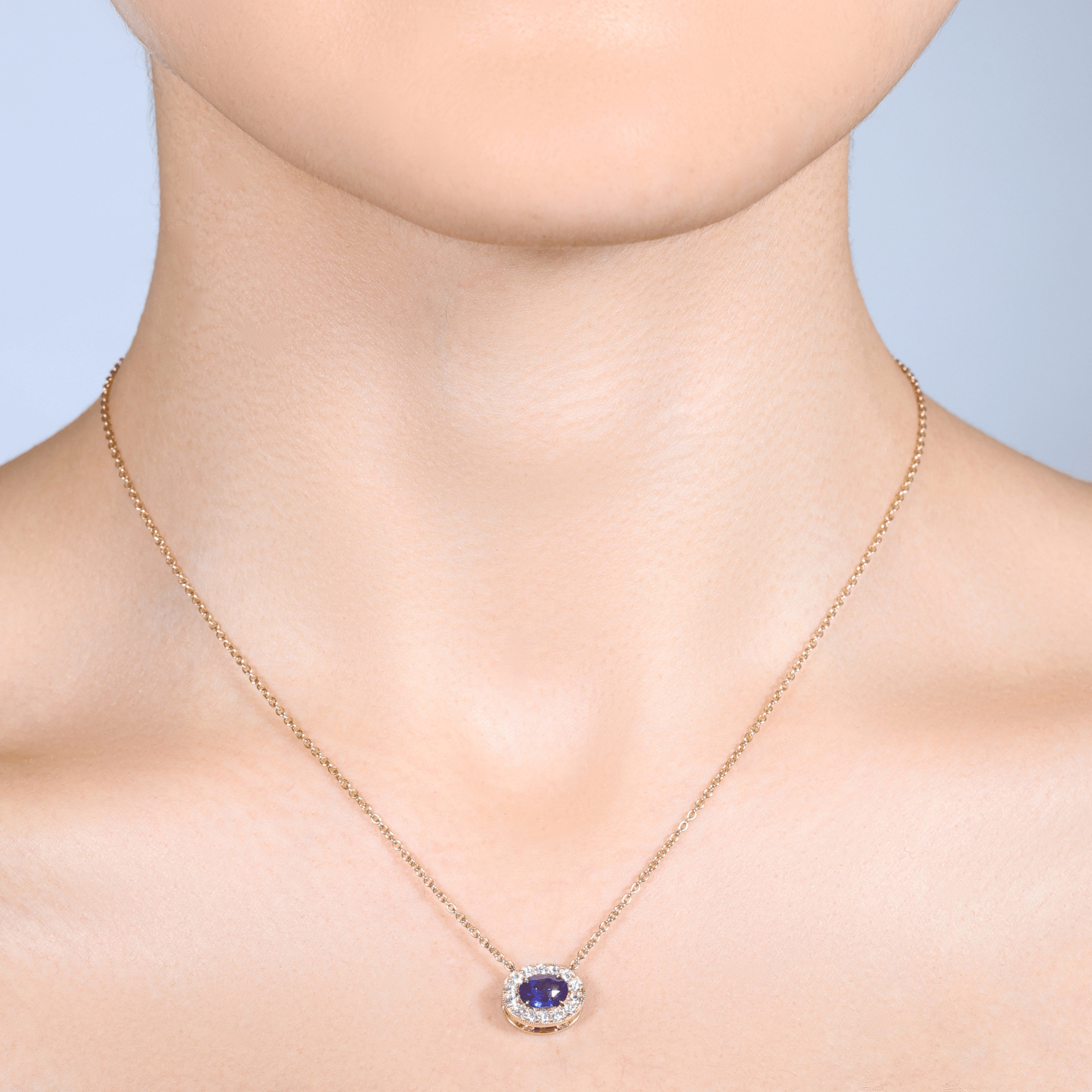 Blue Sapphire & Diamond Toddy Necklace