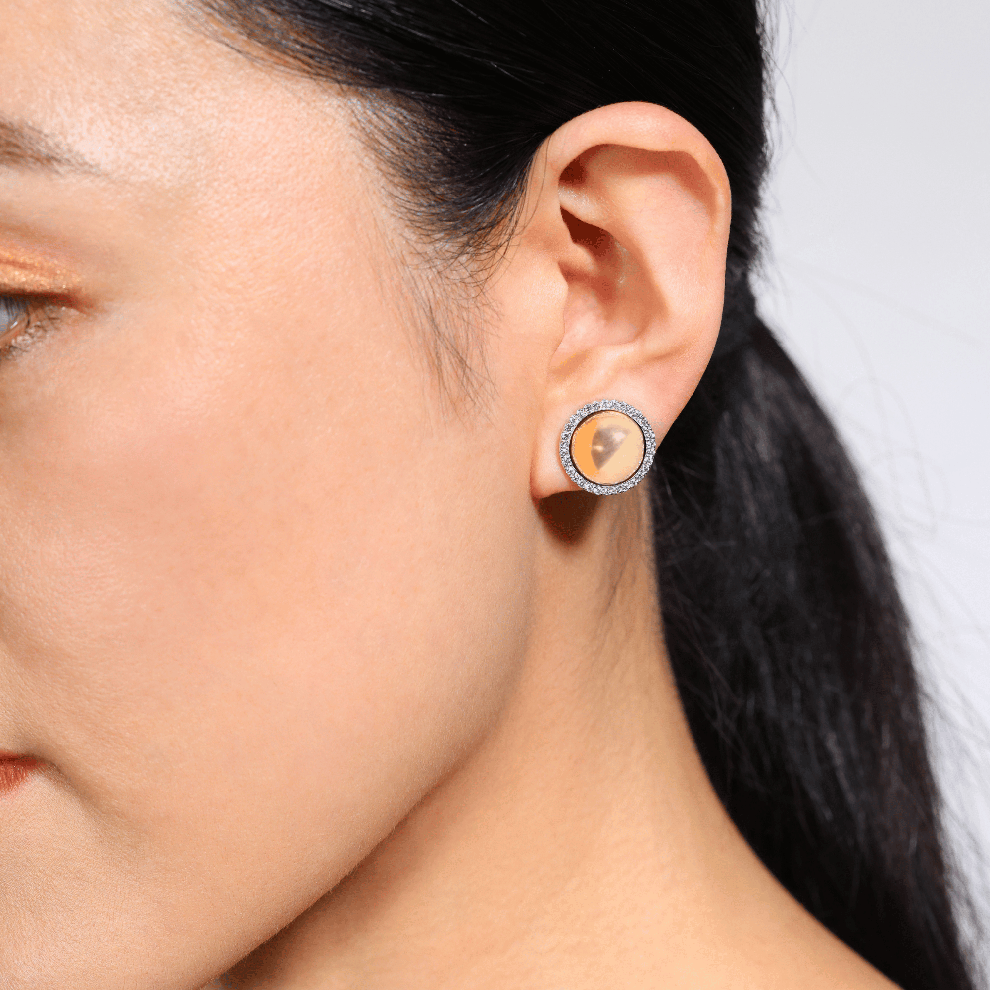 Diamond & Gold Stud Earrings