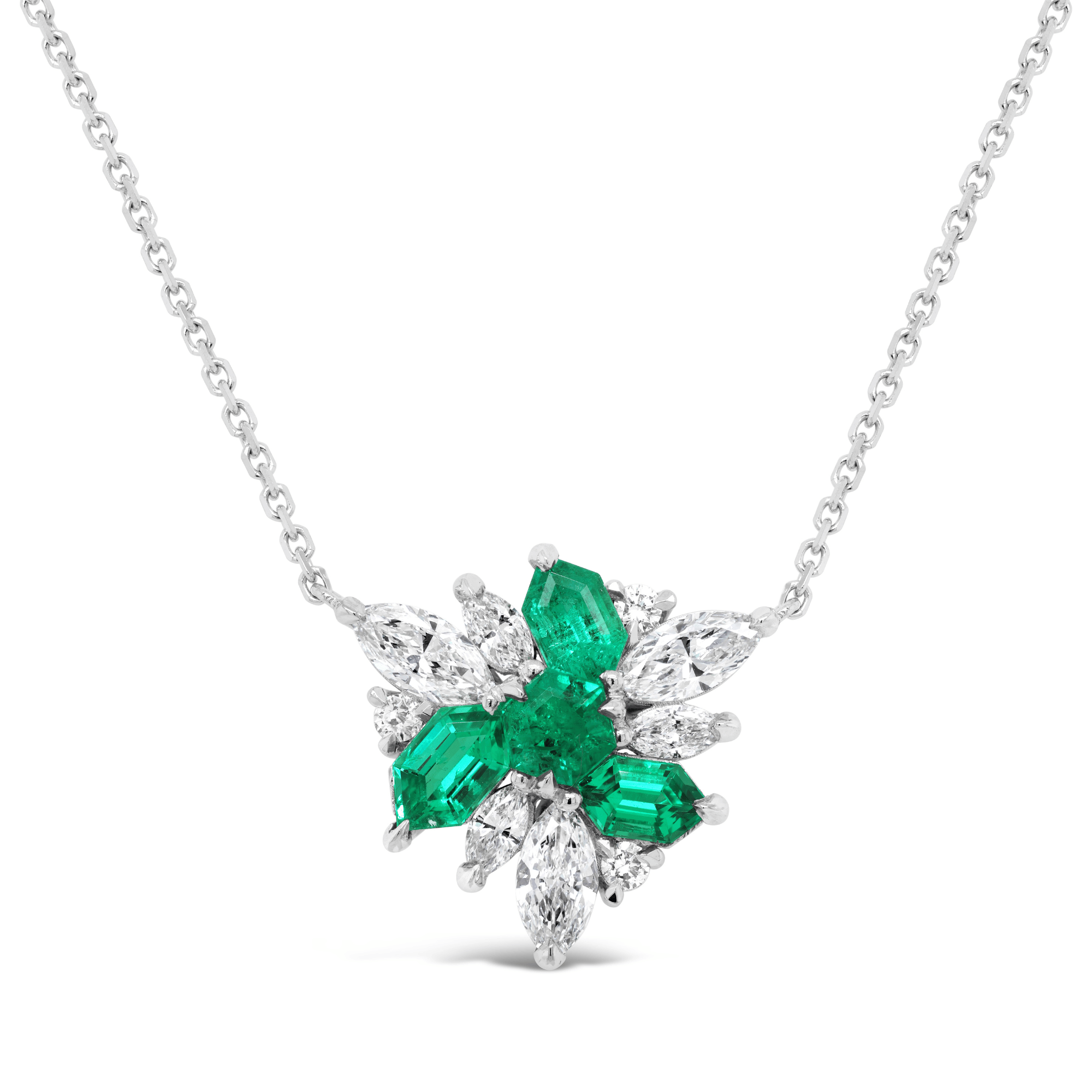 Emerald & diamond necklace