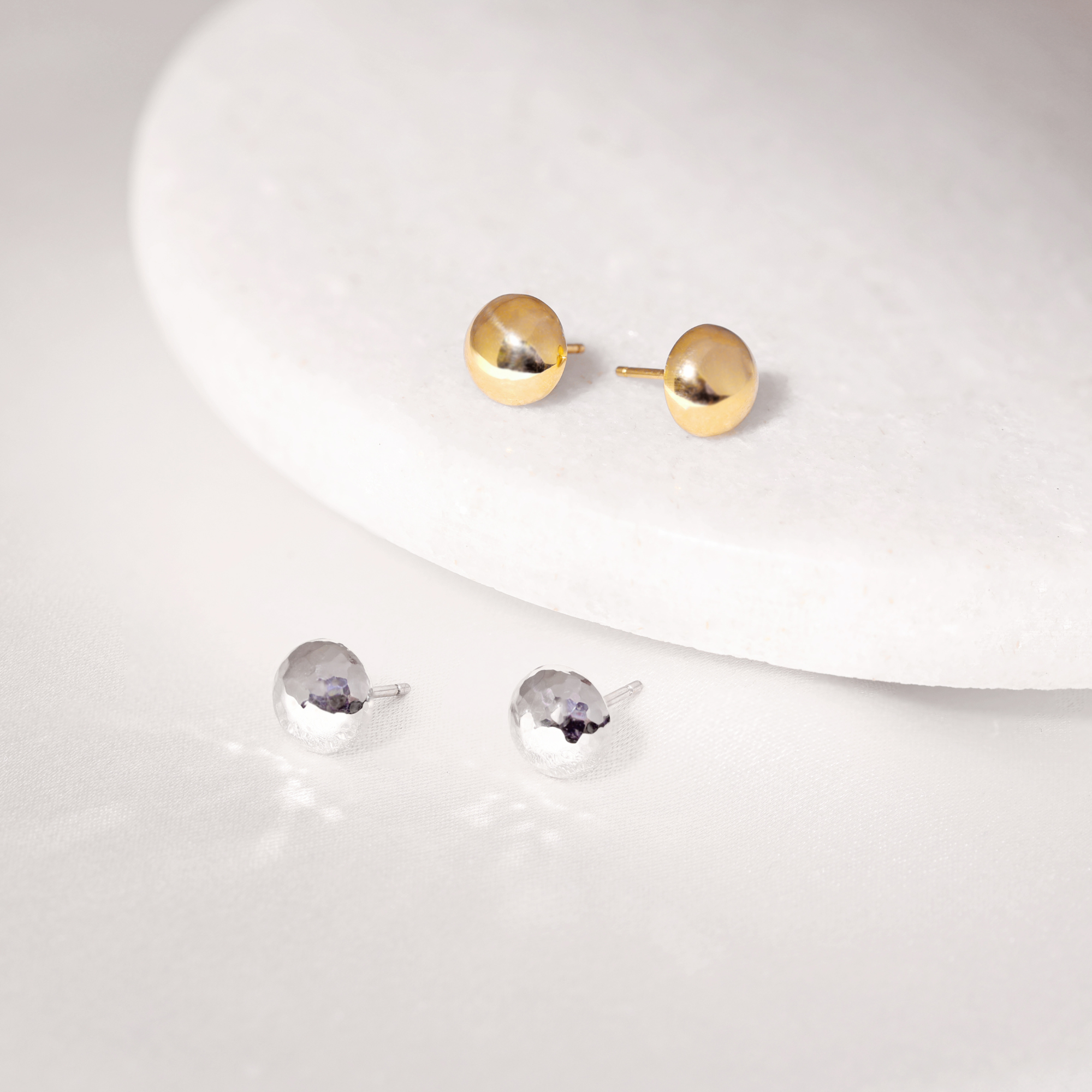 White Gold Stud Earrings