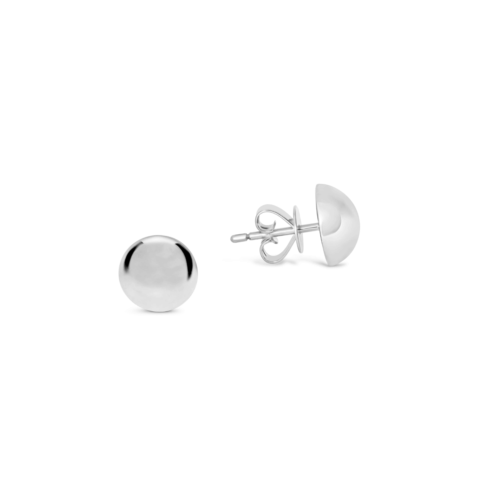 White Gold Dome Earrings