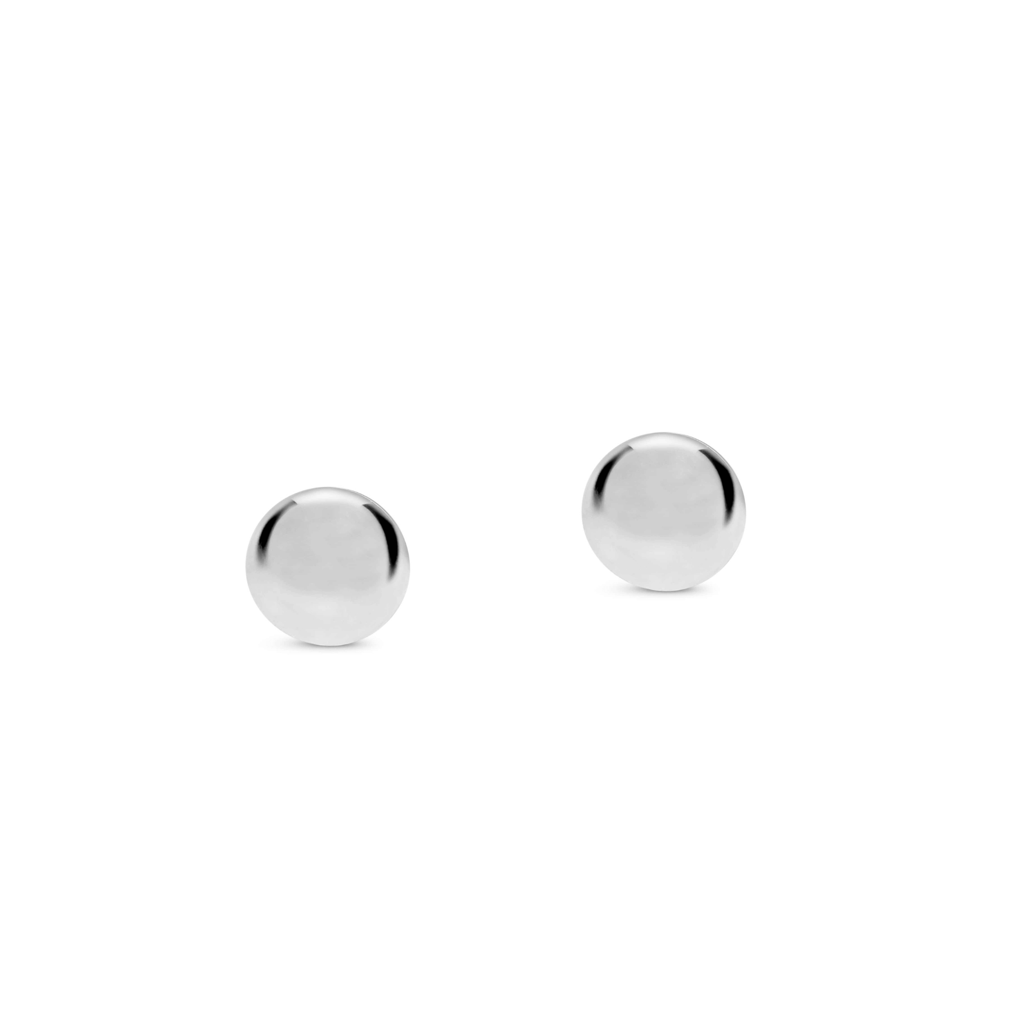 White Gold Dome Earrings