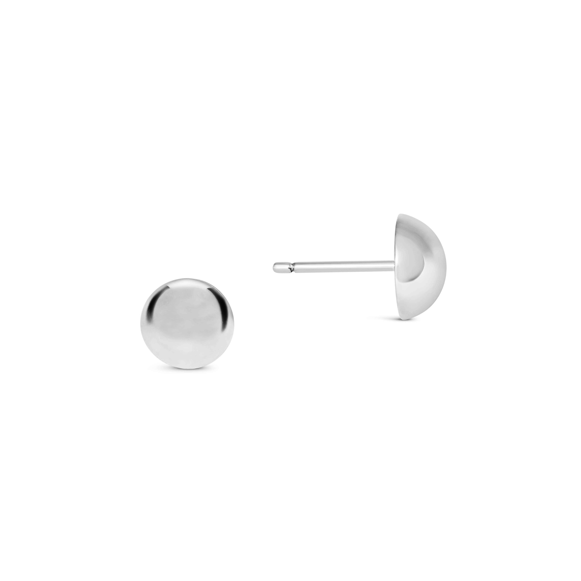 White Gold Dome Earrings