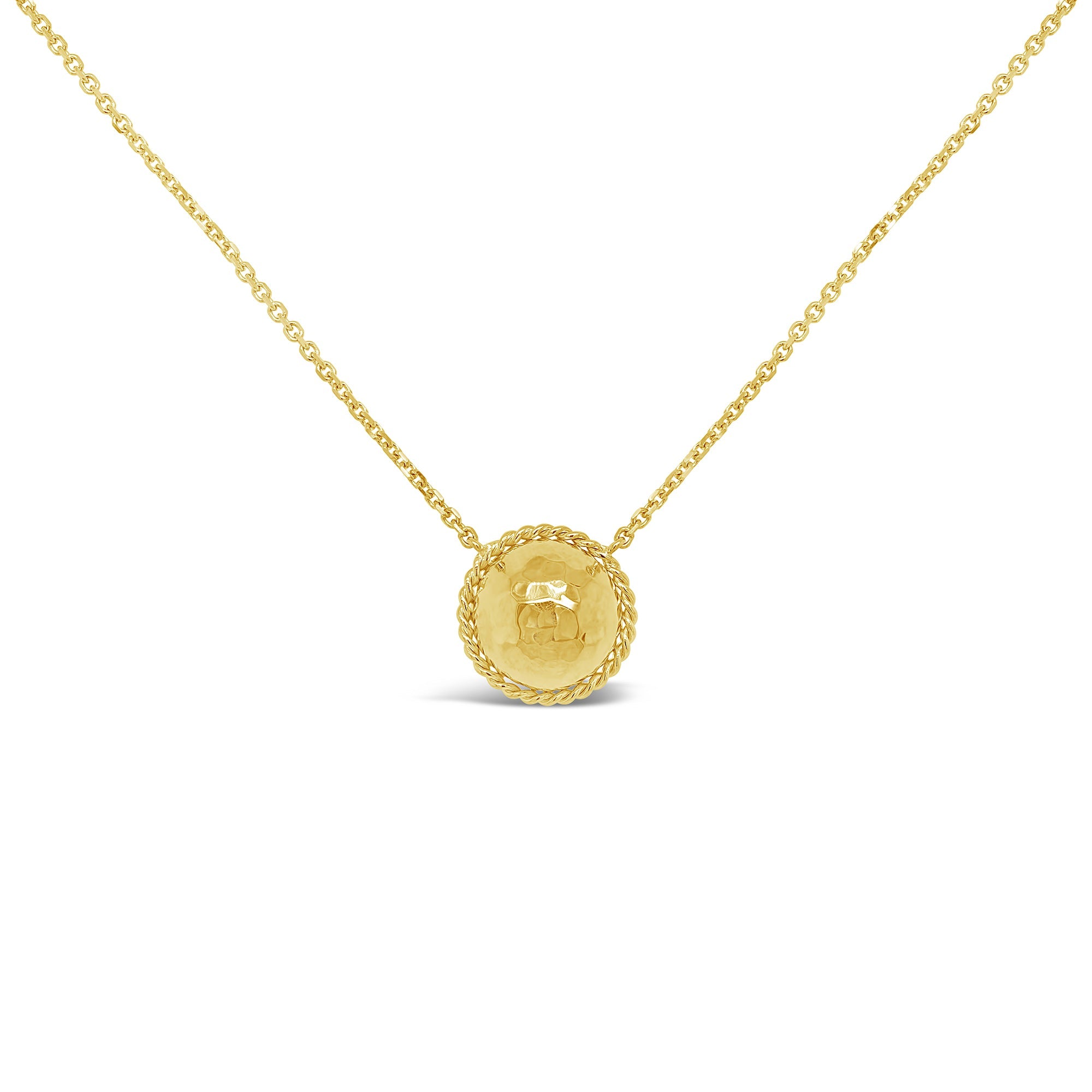 Hammered Dome & Twist 18ct Yellow Gold Necklace