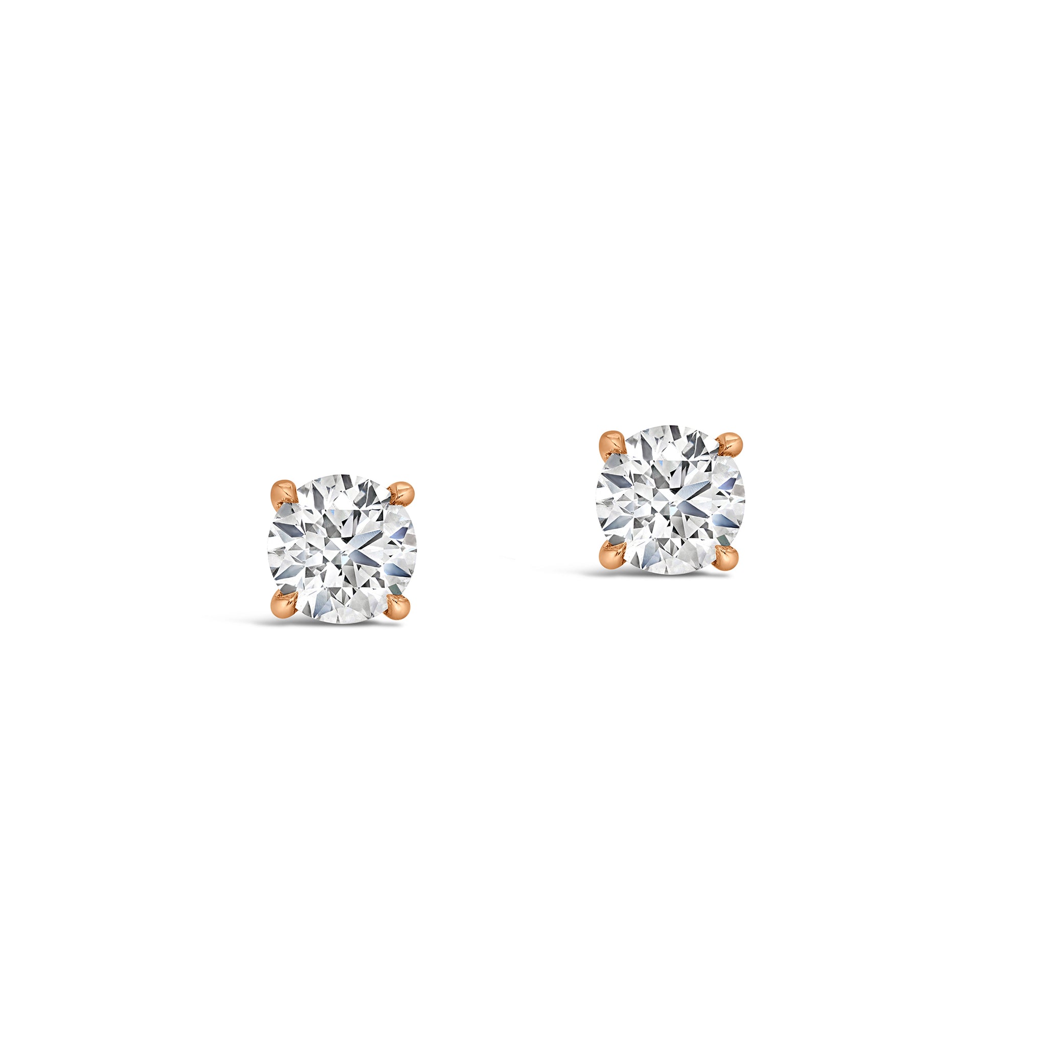 Natural Diamond Stud Earrings 18ct Rose Gold