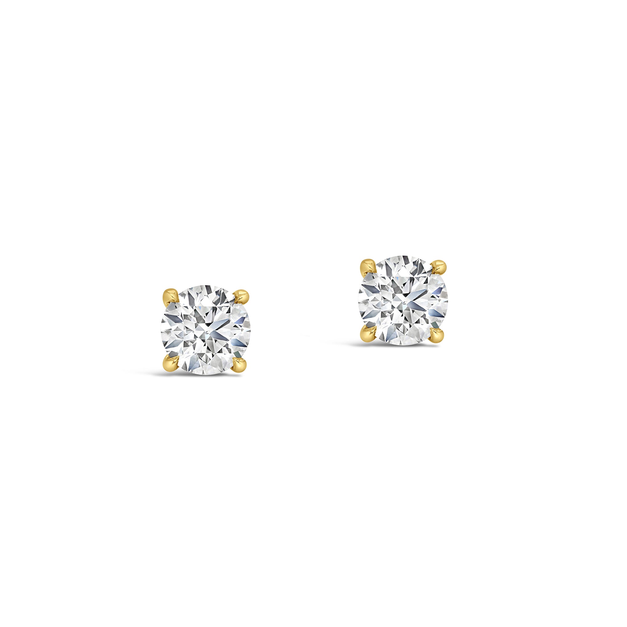 Natural Diamond Stud Earrings 18ct Yellow Gold
