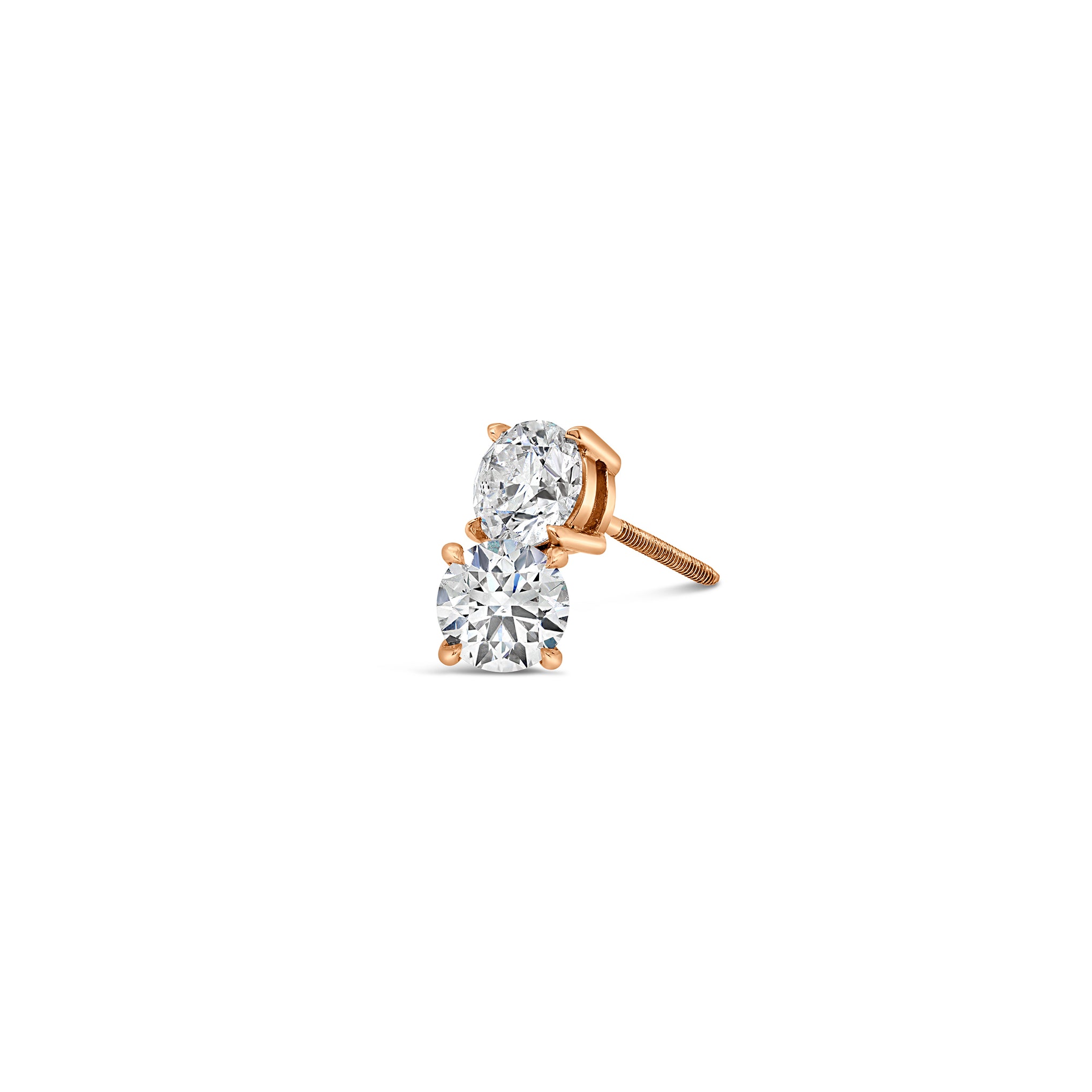 Natural Diamond Stud Earrings 18ct Rose Gold