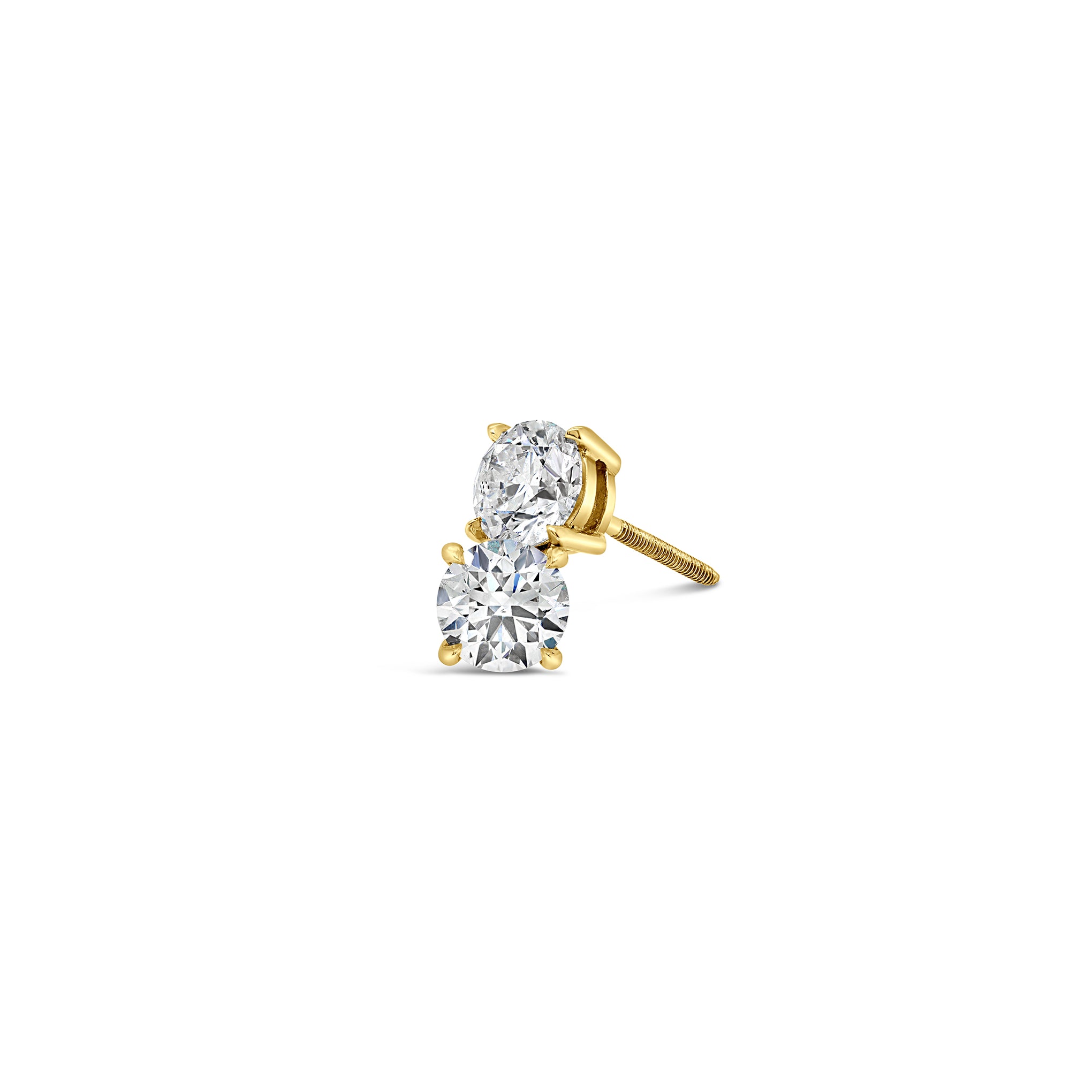 Natural Diamond Stud Earrings 18ct Yellow Gold